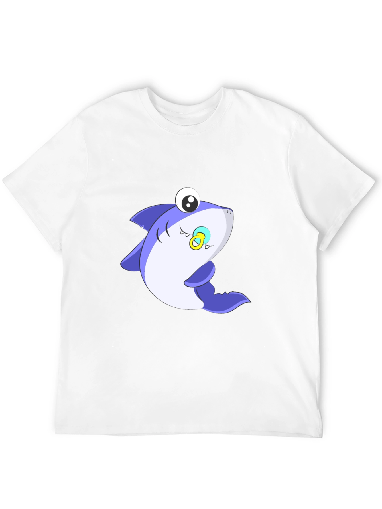 Cute Shark Graphic Tee - Black Cotton Blend