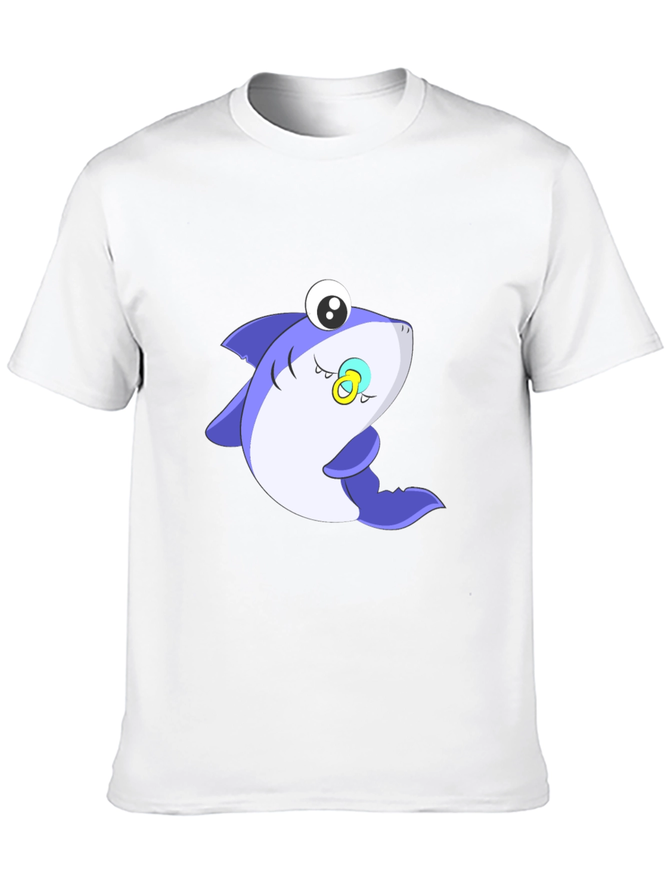 Cute Shark Graphic Tee - Black Cotton Blend