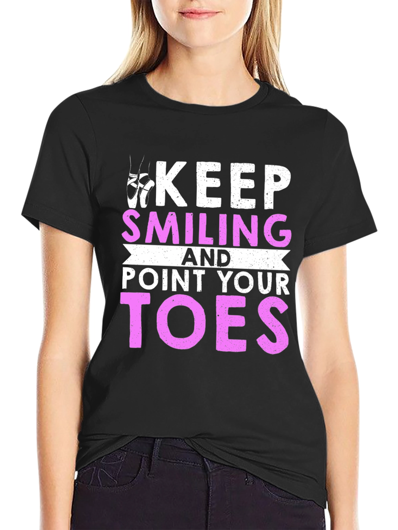 Keep Smiling Ballet T-Shirt - Dance Inspiration