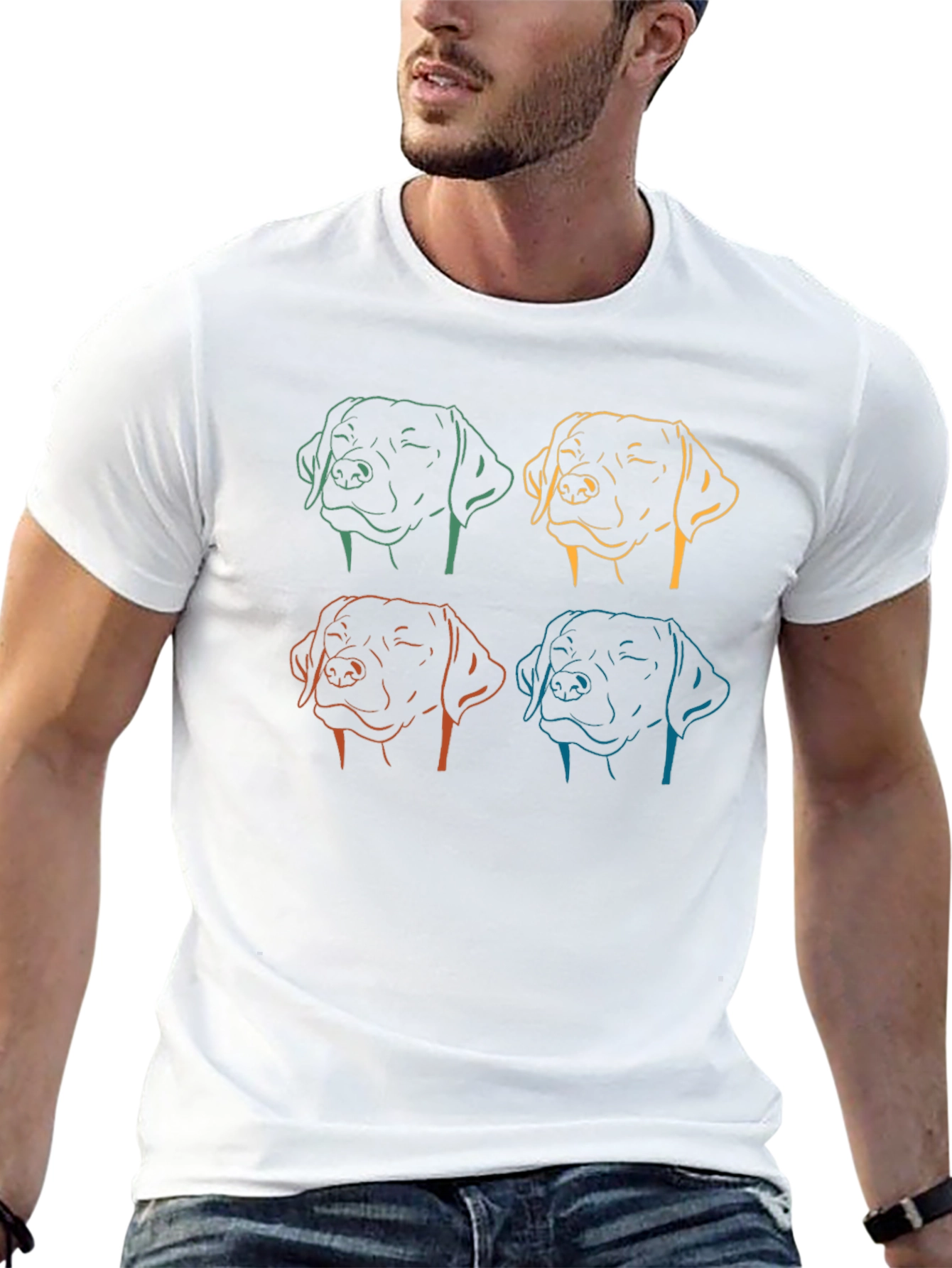 Dog Line Art Graphic Tee - Unisex