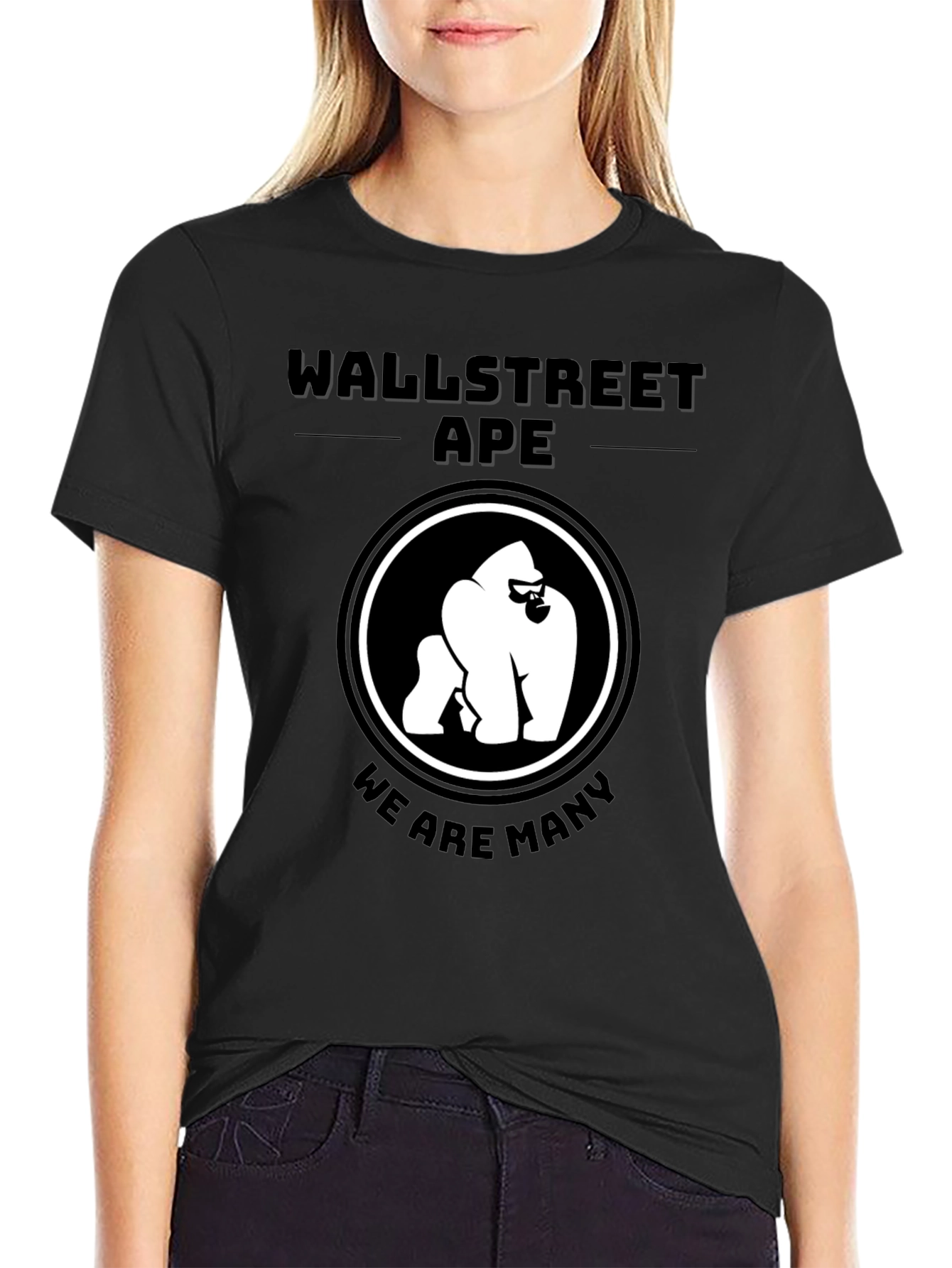 WallStreetApe Black T-Shirt - We Are Many