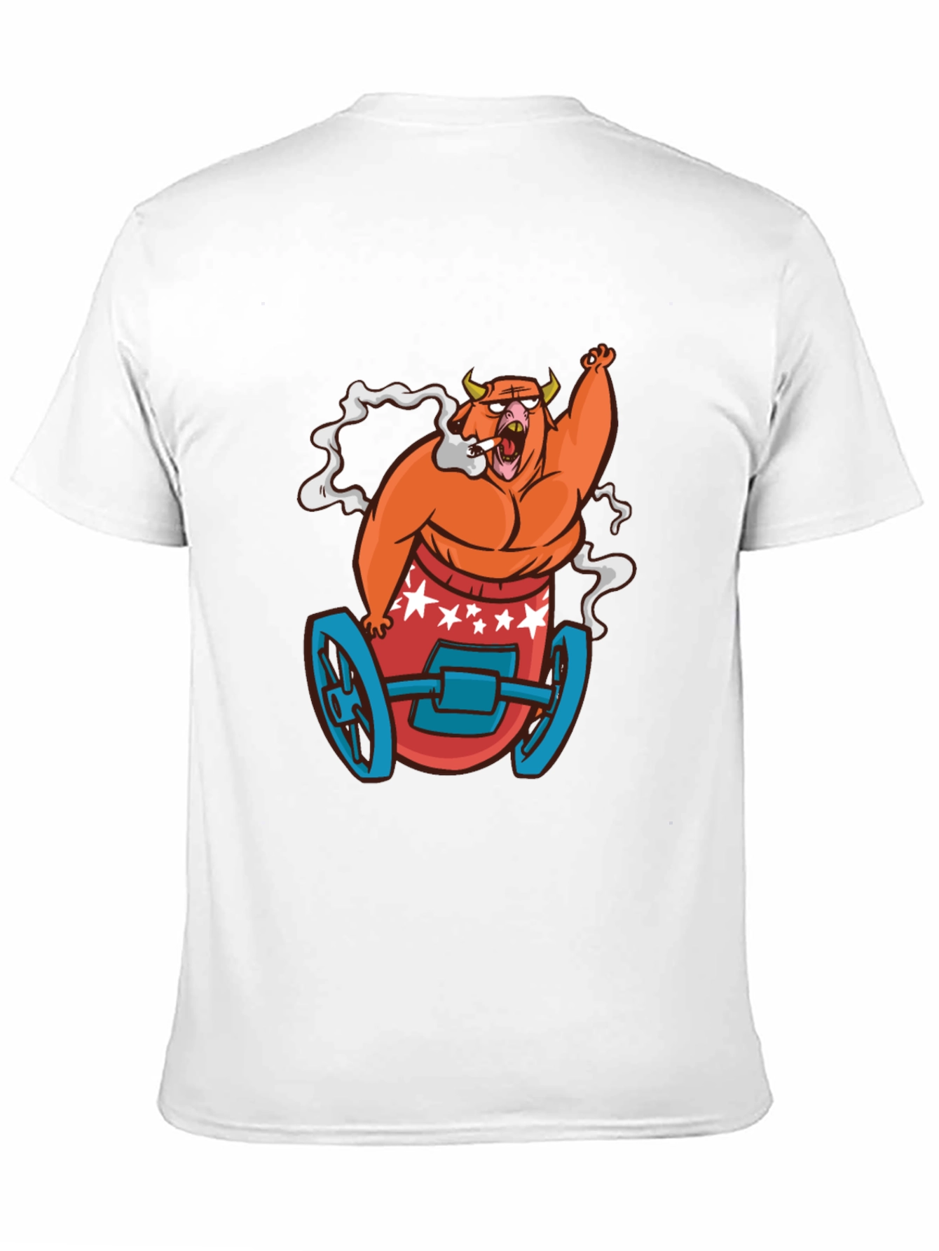 Cartoon Bull on Wheels Graphic Tee