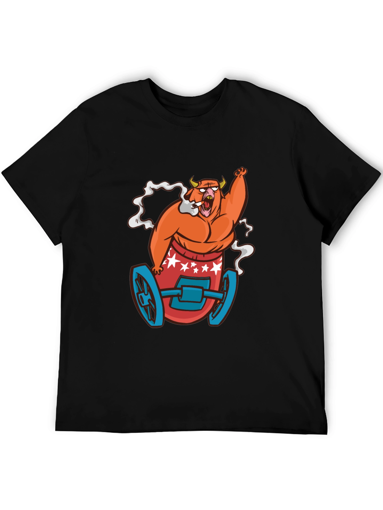Cartoon Bull on Wheels Graphic Tee