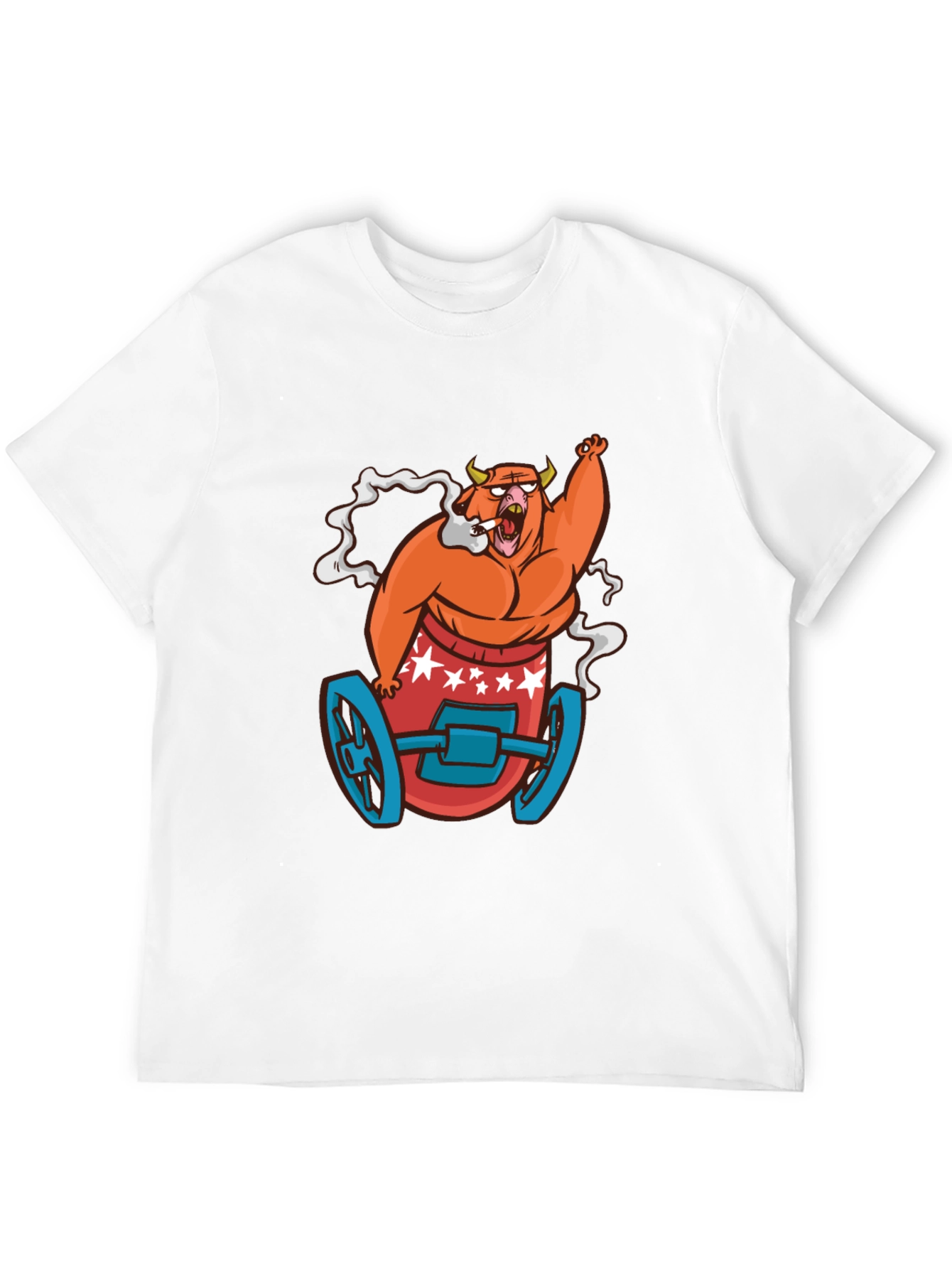 Cartoon Bull on Wheels Graphic Tee