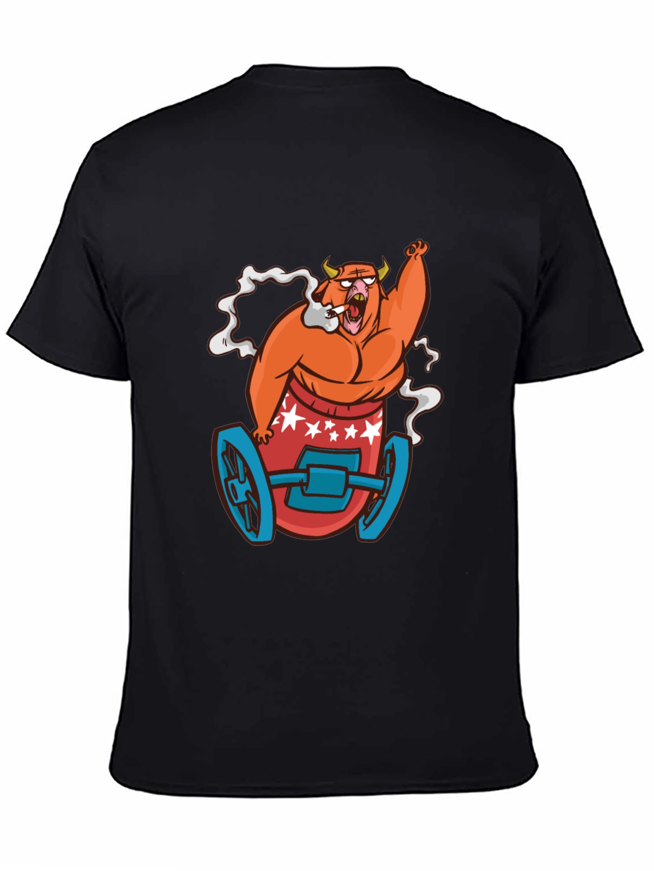 Cartoon Bull on Wheels Graphic Tee