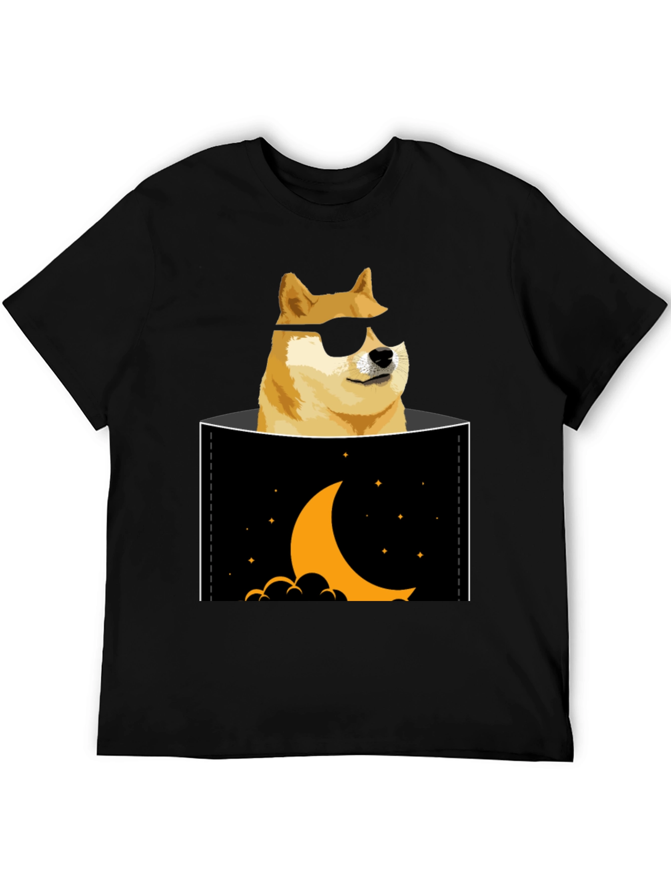 Doge to the Moon Black T-Shirt
