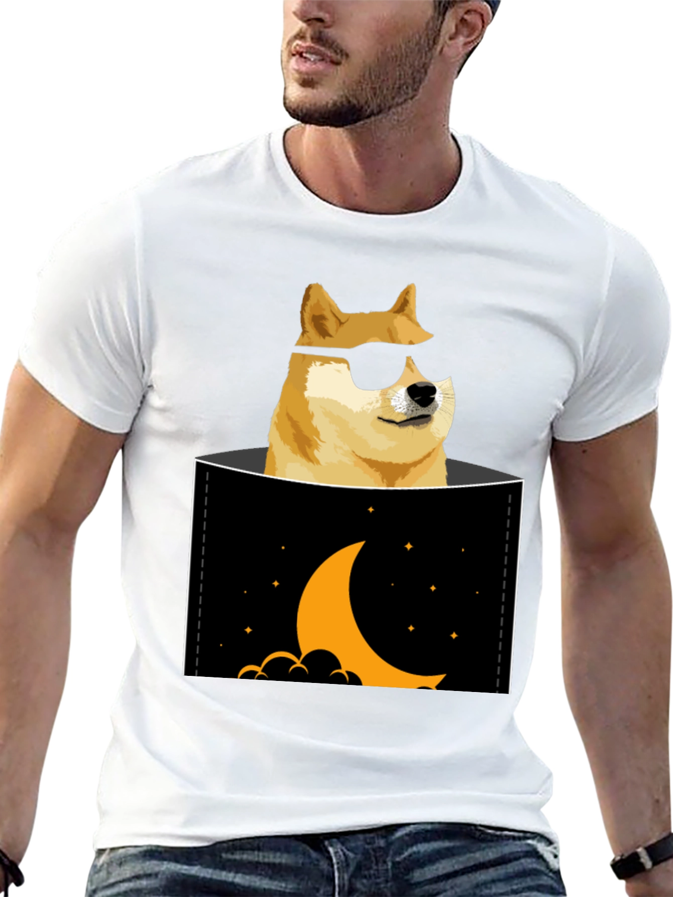 Doge to the Moon Black T-Shirt