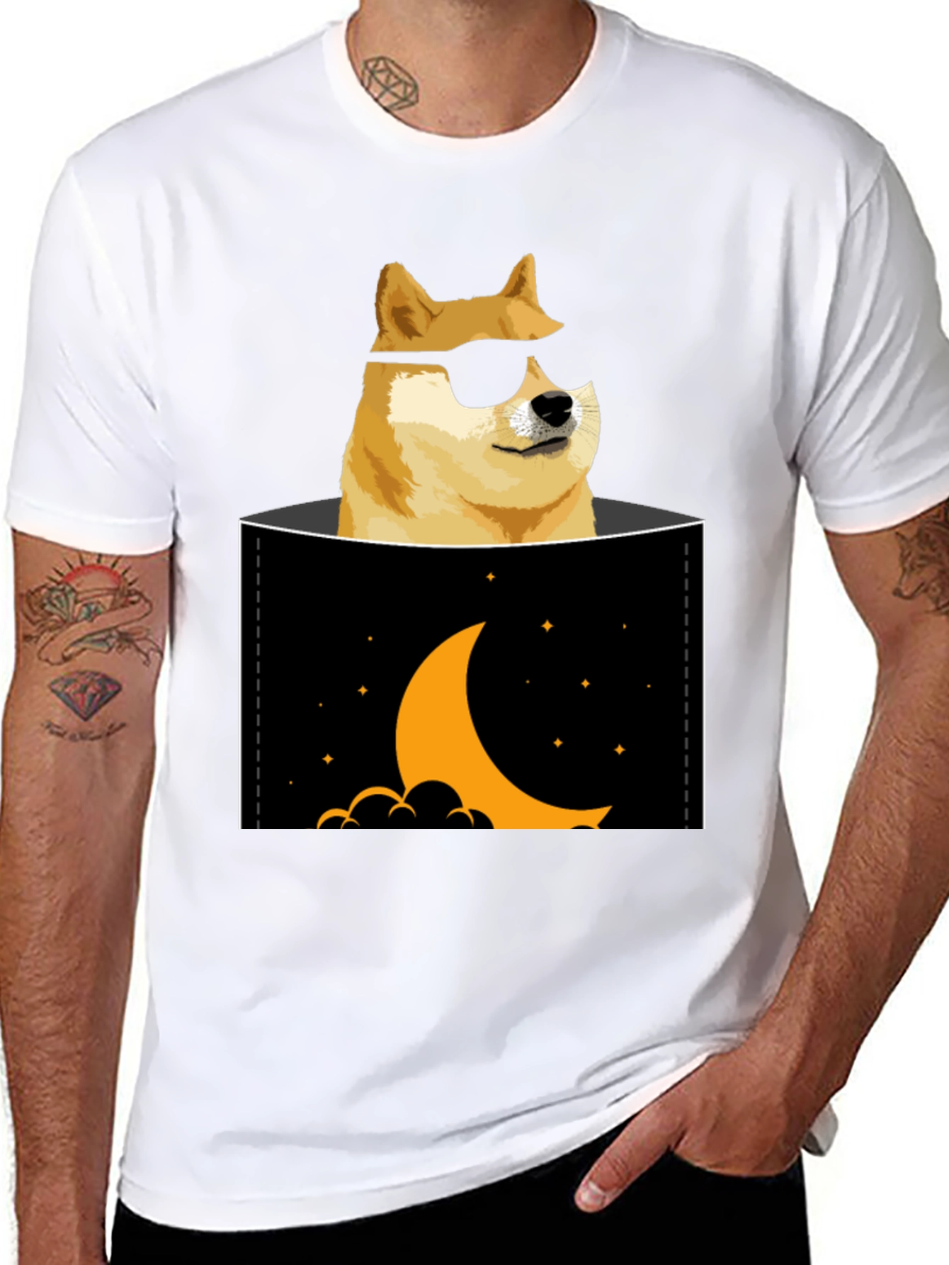 Doge to the Moon Black T-Shirt