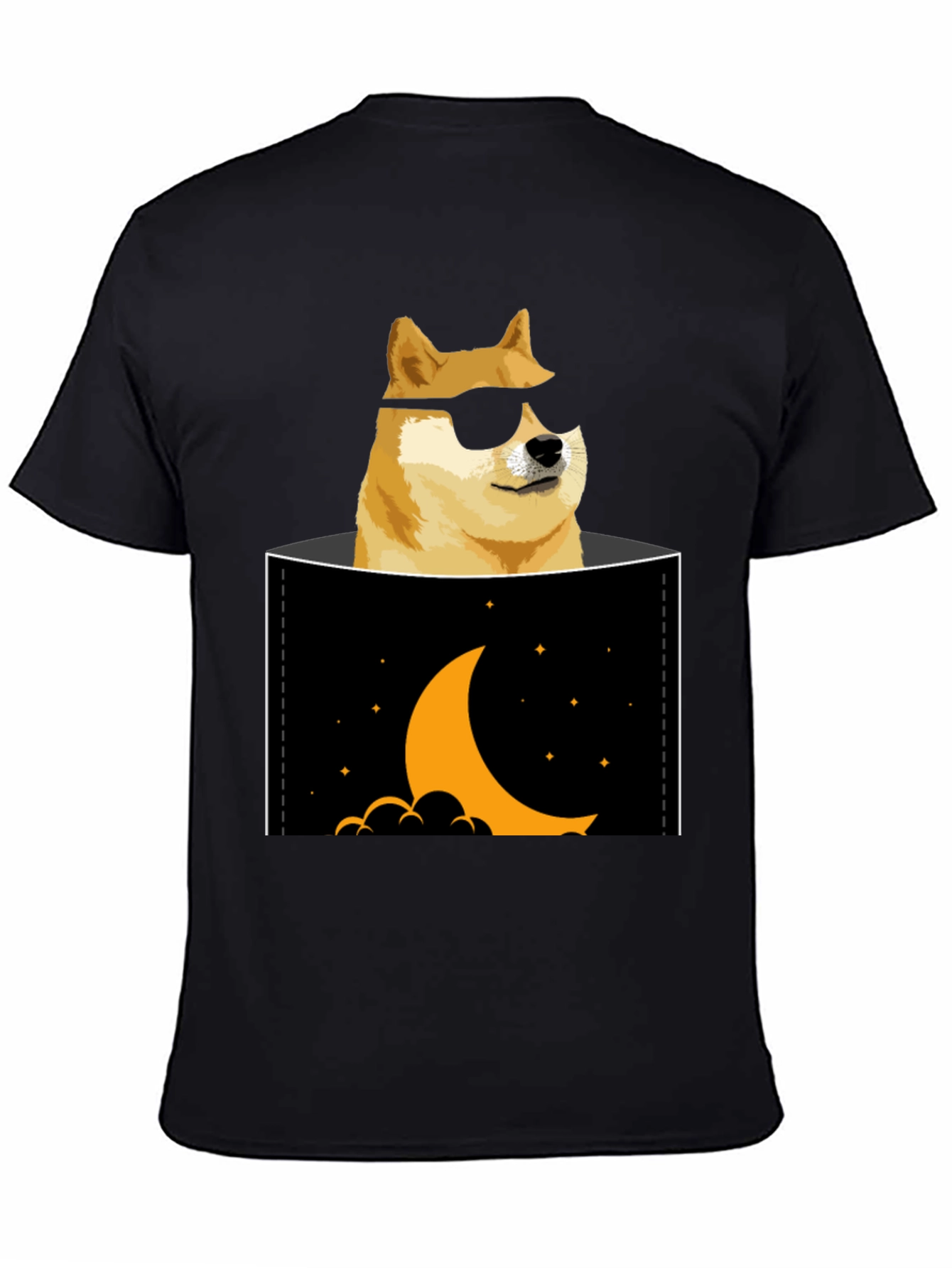 Doge to the Moon Black T-Shirt