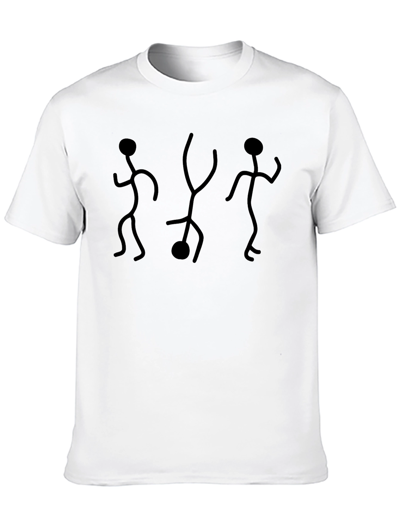Stick Figure Dance Graphic Tee - Black