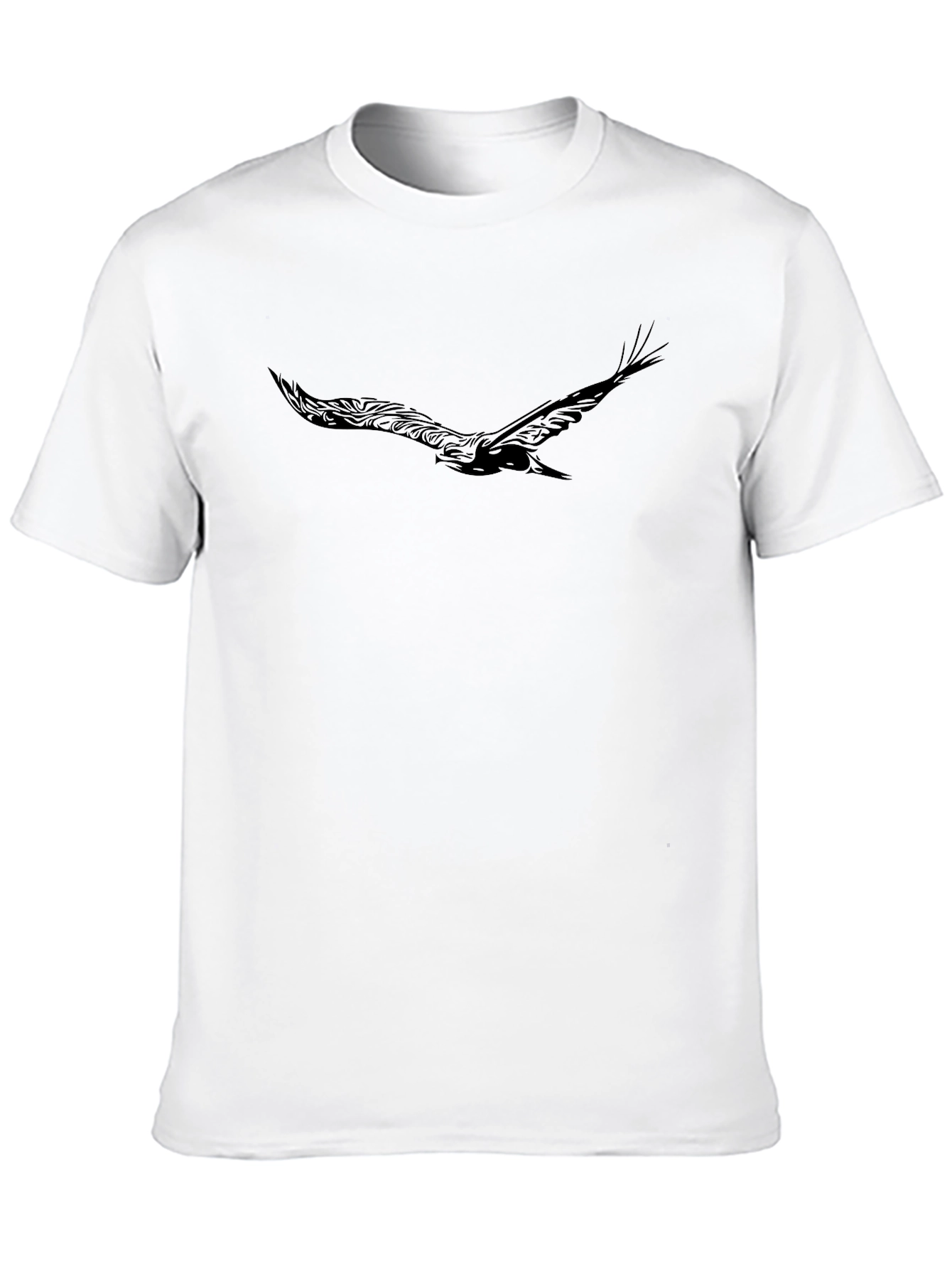 Black Graphic Tee - Eagle Design