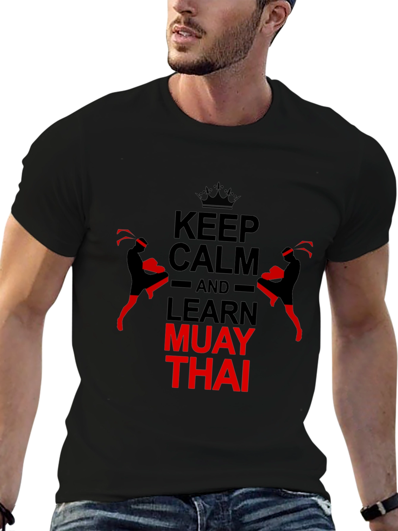 Keep Calm Learn Muay Thai Black T-Shirt