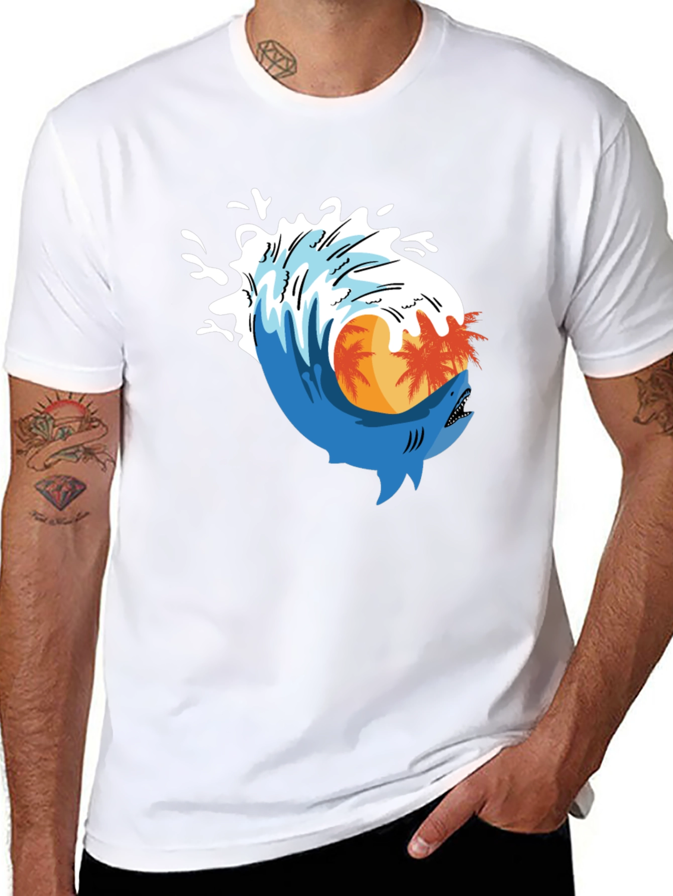 Shark Wave Graphic Tee - Island Life Style