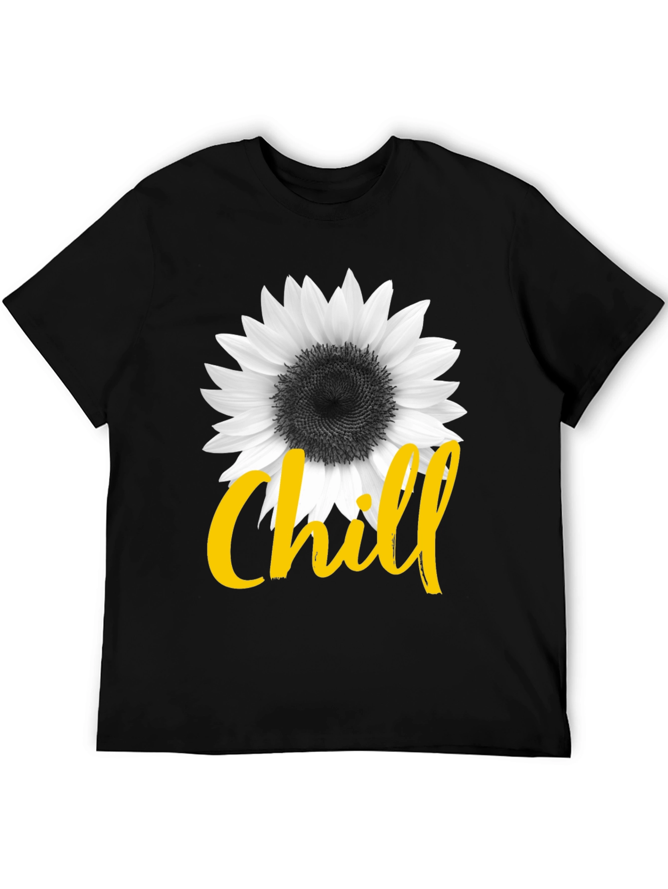 Chill Sunflower Graphic Tee - Black