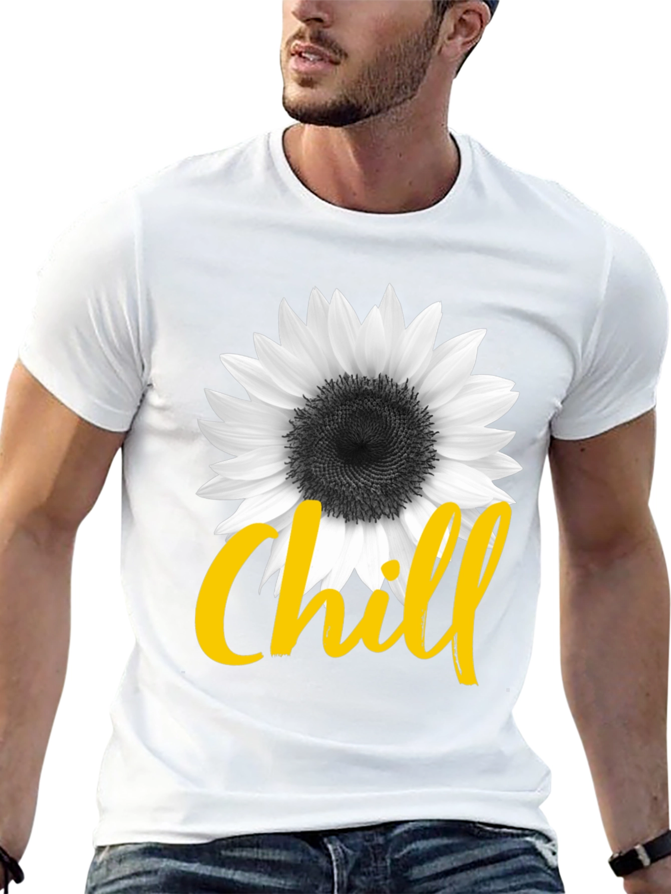 Chill Sunflower Graphic Tee - Black