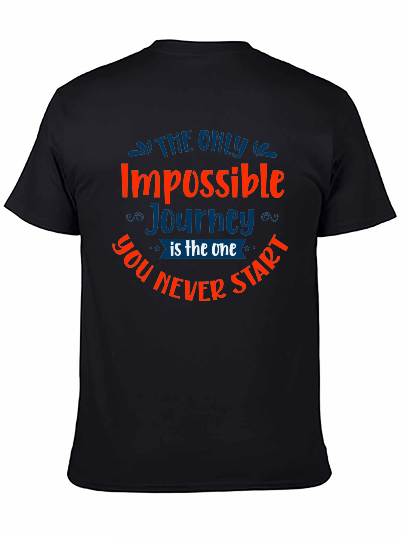 Impossible Journey Graphic Tee - Motivational Black T-Shirt