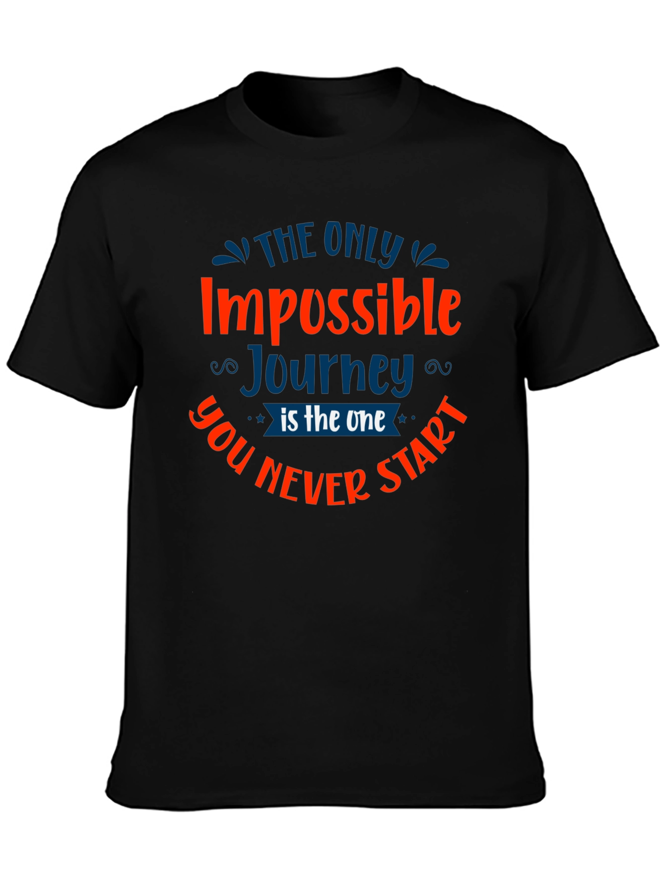 Impossible Journey Graphic Tee - Motivational Black T-Shirt