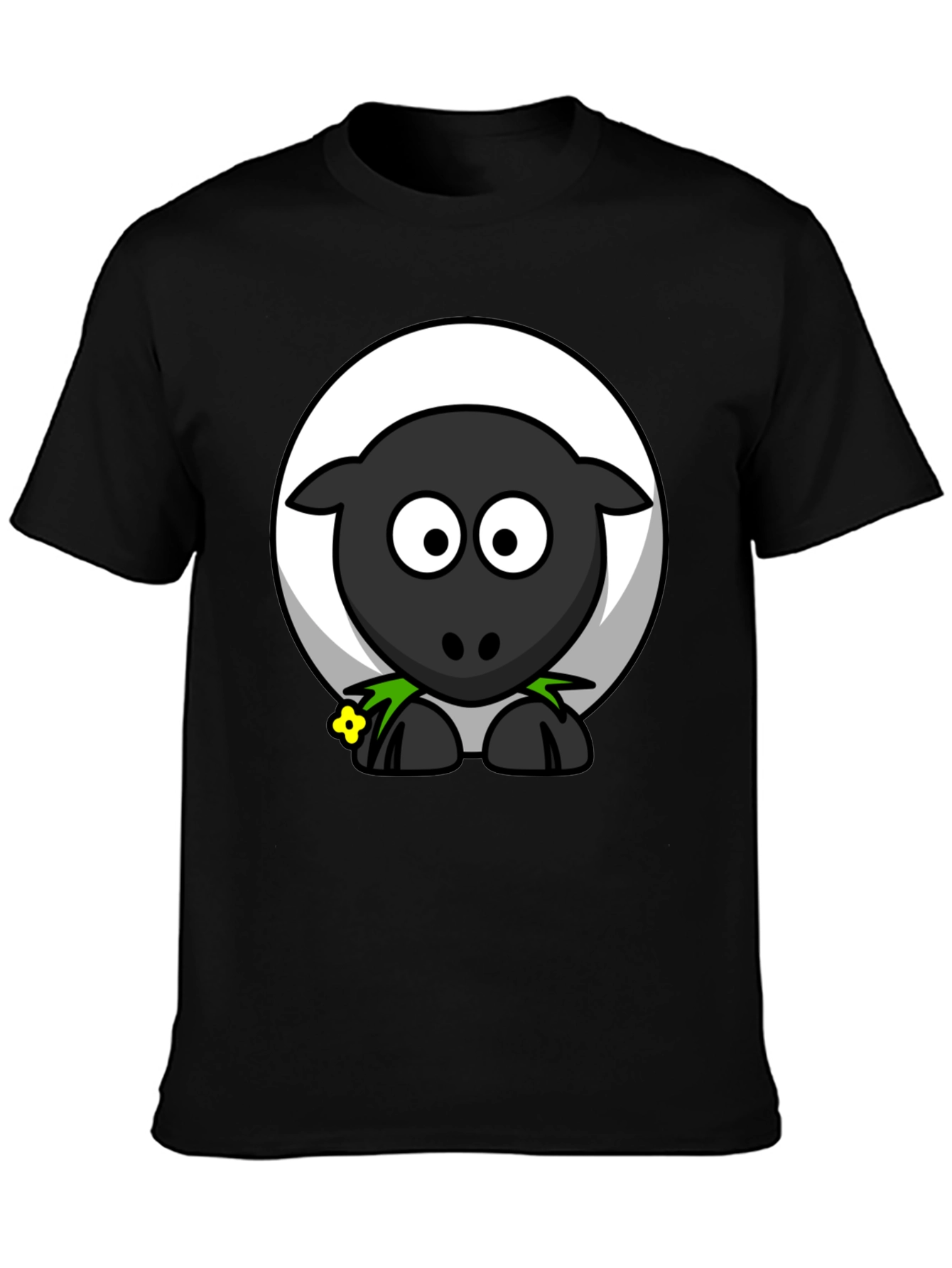 Black Sheep Cartoon T-Shirt - Cute & Quirky Design