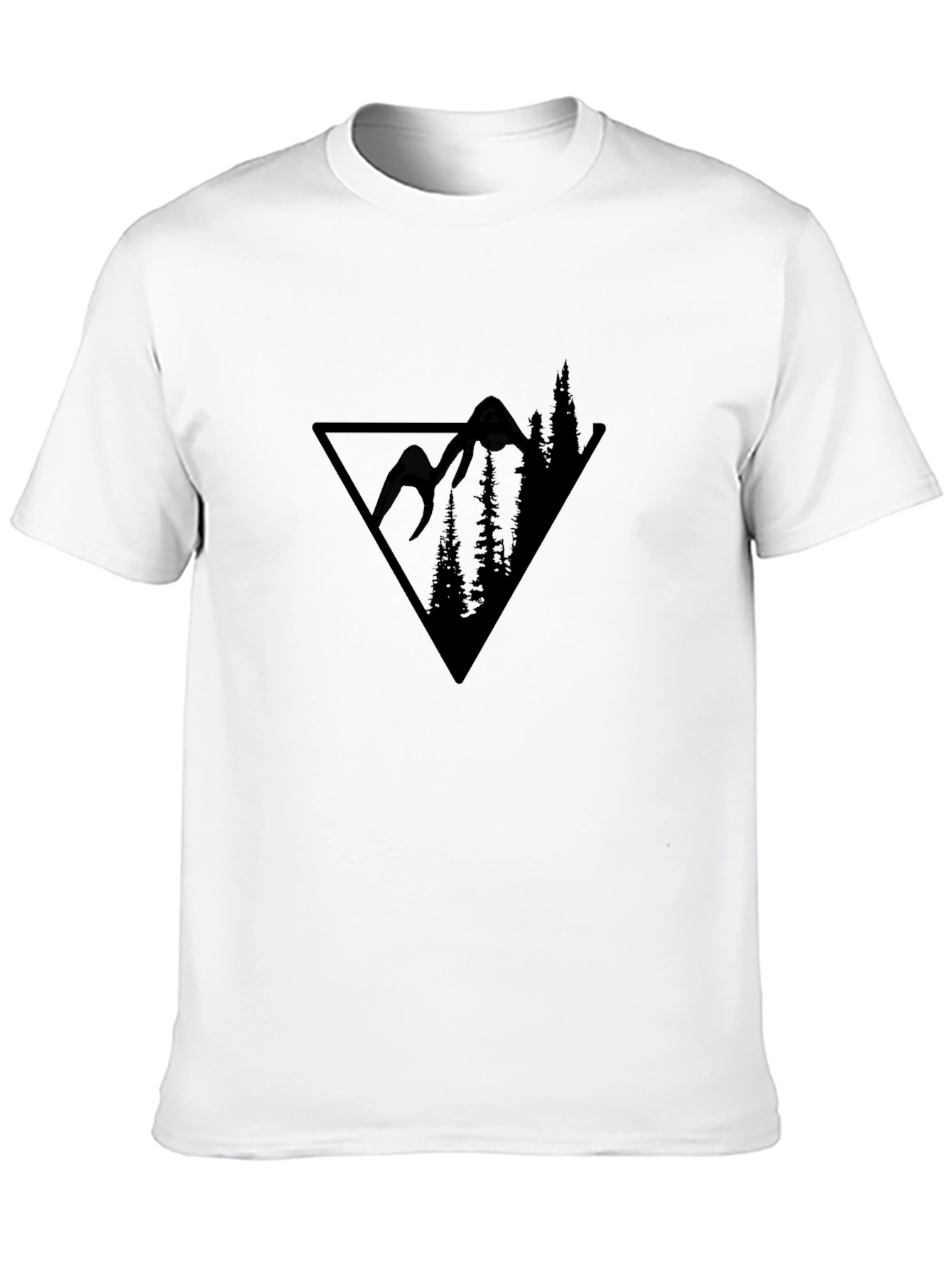 Mountain Scene Graphic Tee - Black Triangle Design