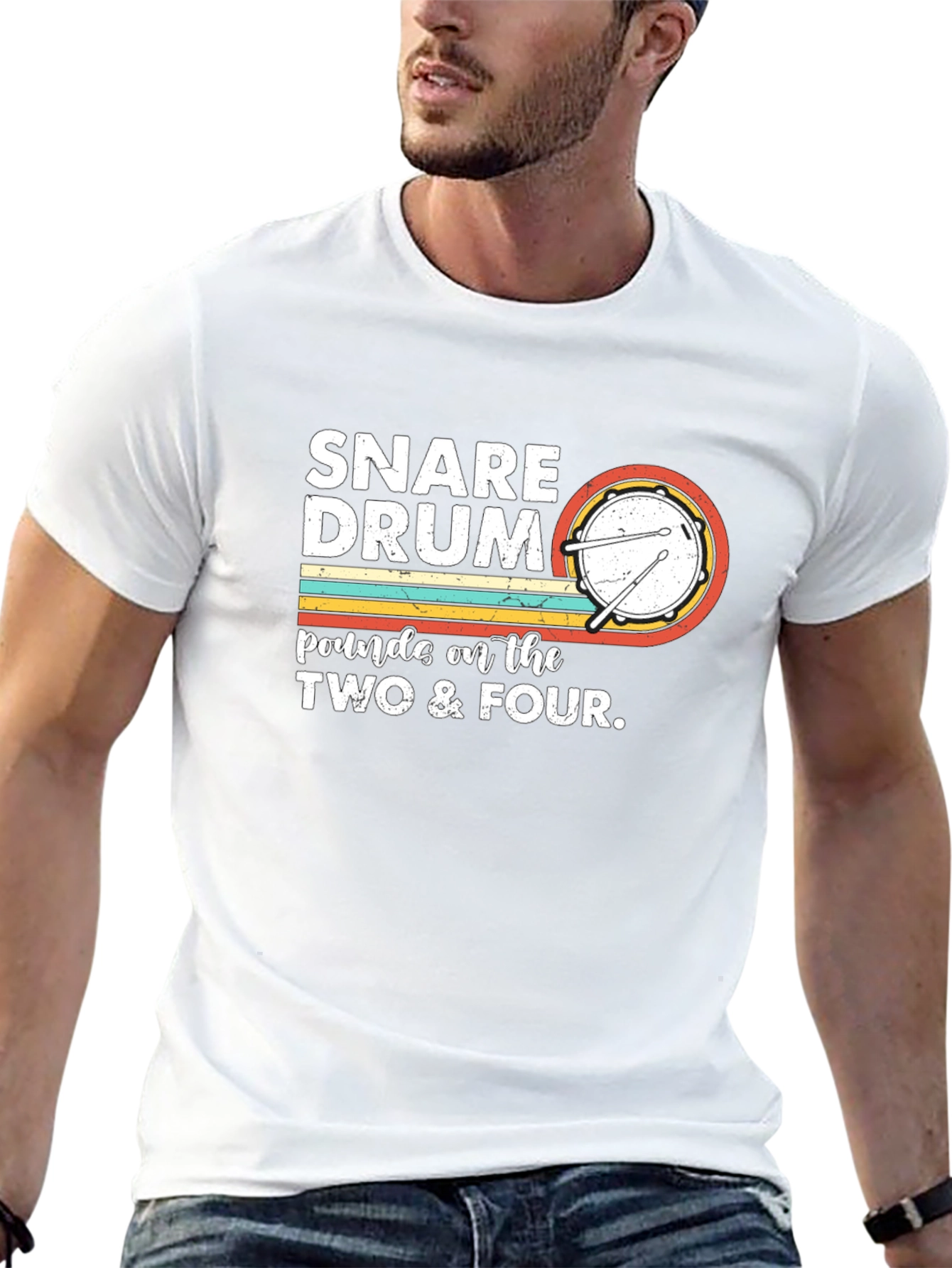 Snare Drum T-Shirt: Pounds on the Two & Four