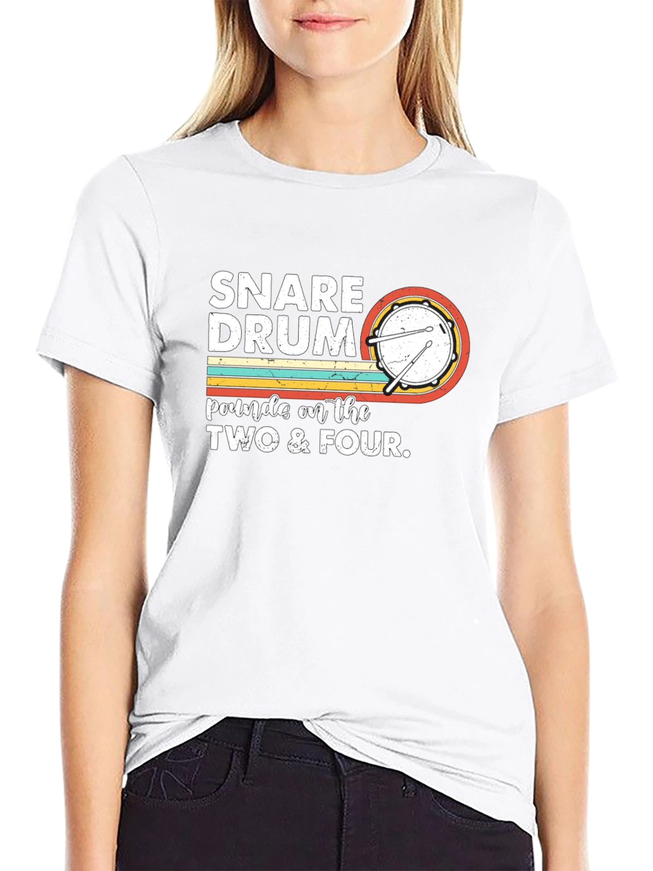 Snare Drum T-Shirt: Pounds on the Two & Four
