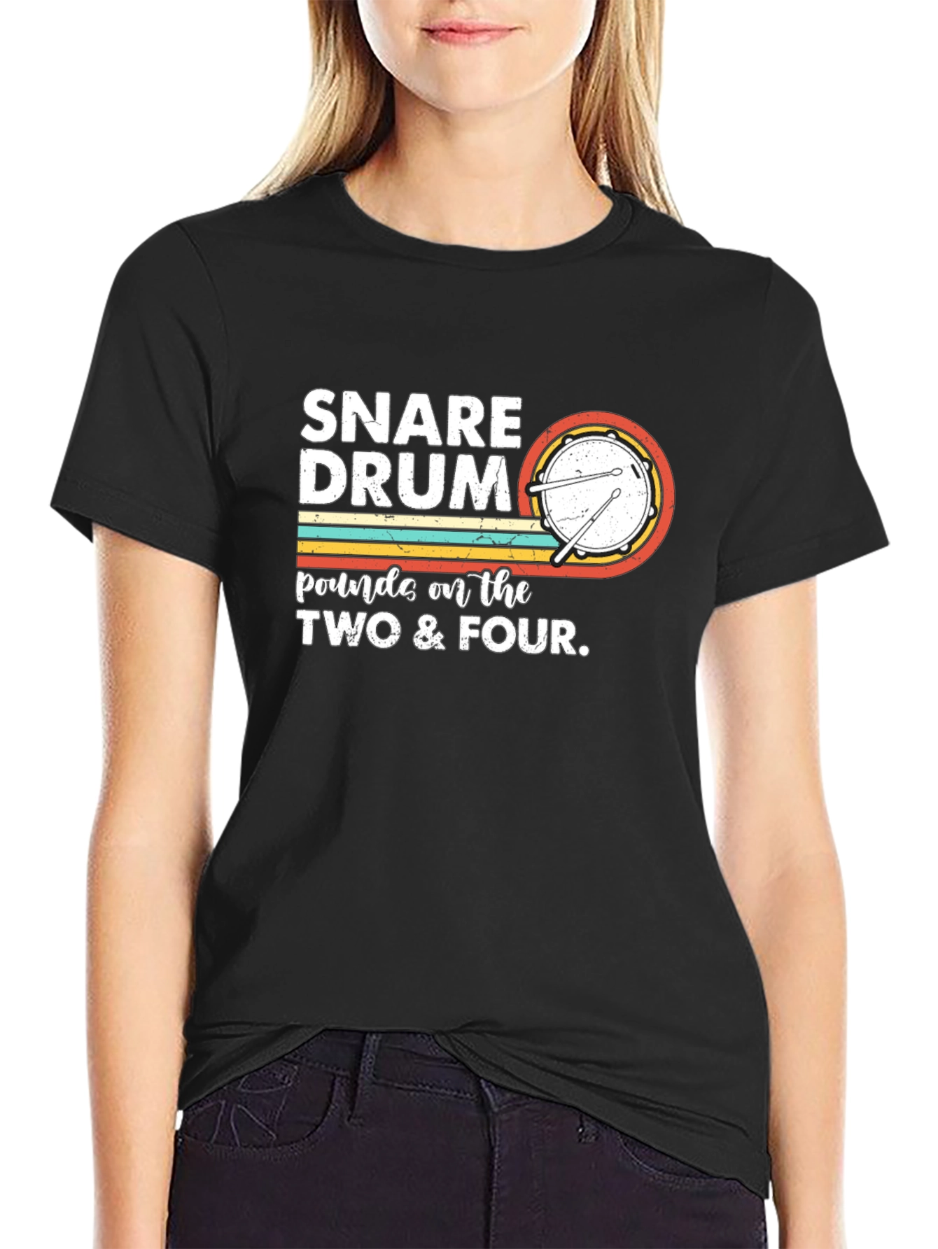 Snare Drum T-Shirt: Pounds on the Two & Four