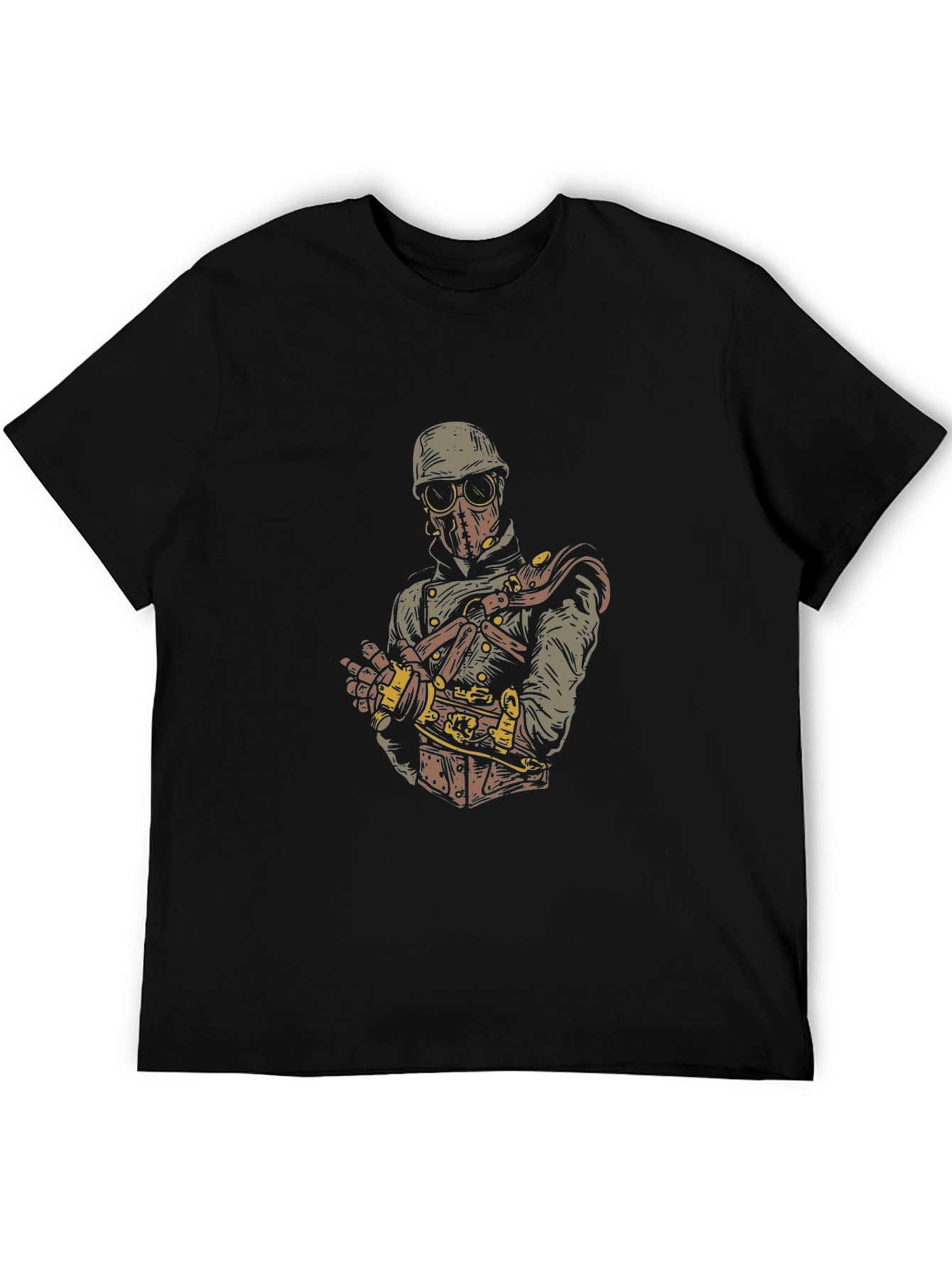 Steampunk Graphic Print Tee - Black