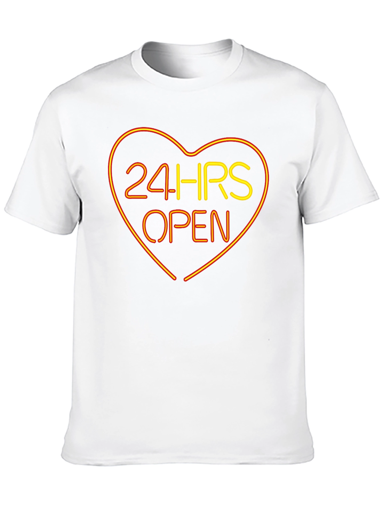 24HRS OPEN Heart Neon Graphic T-Shirt