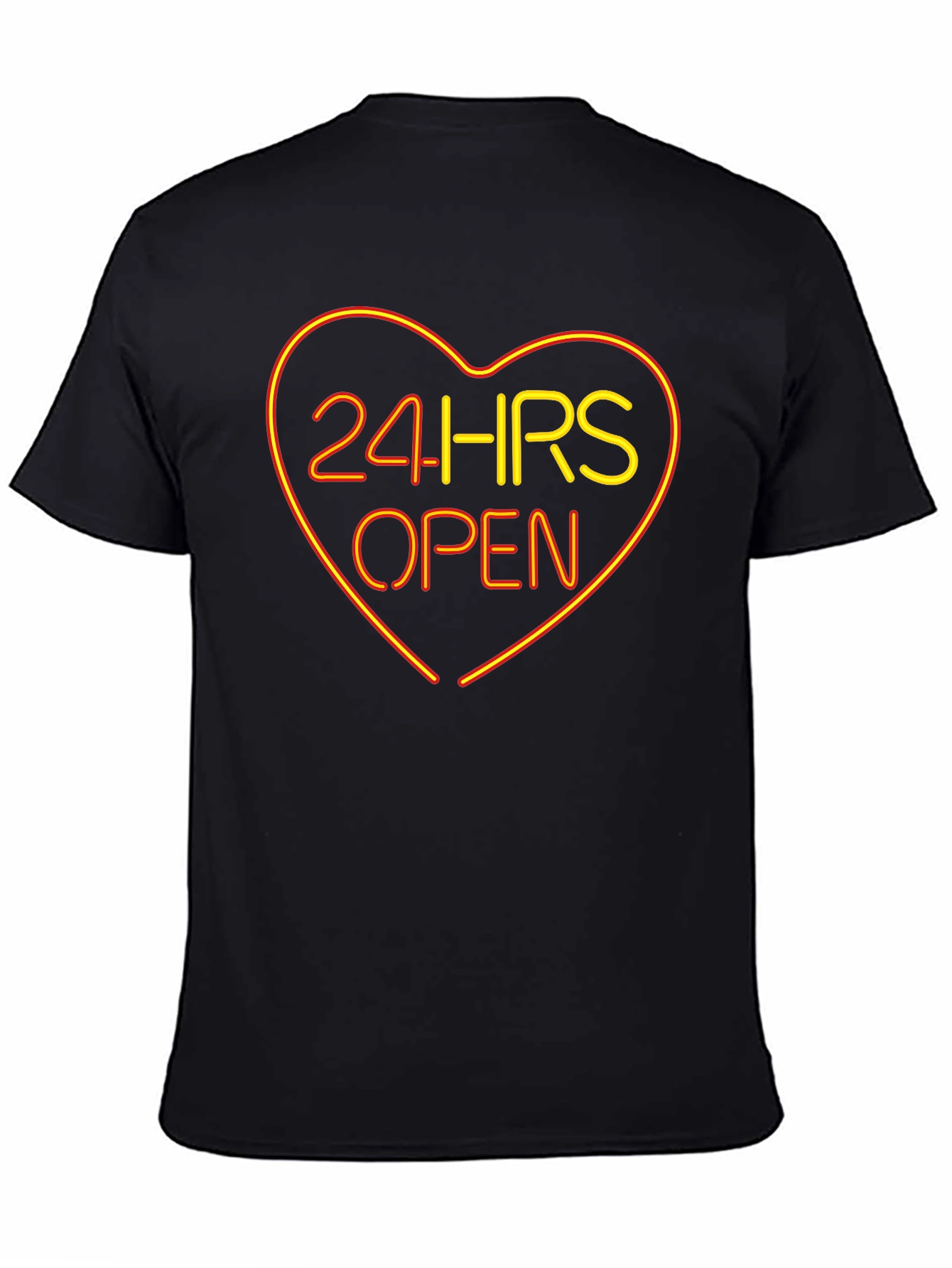24HRS OPEN Heart Neon Graphic T-Shirt