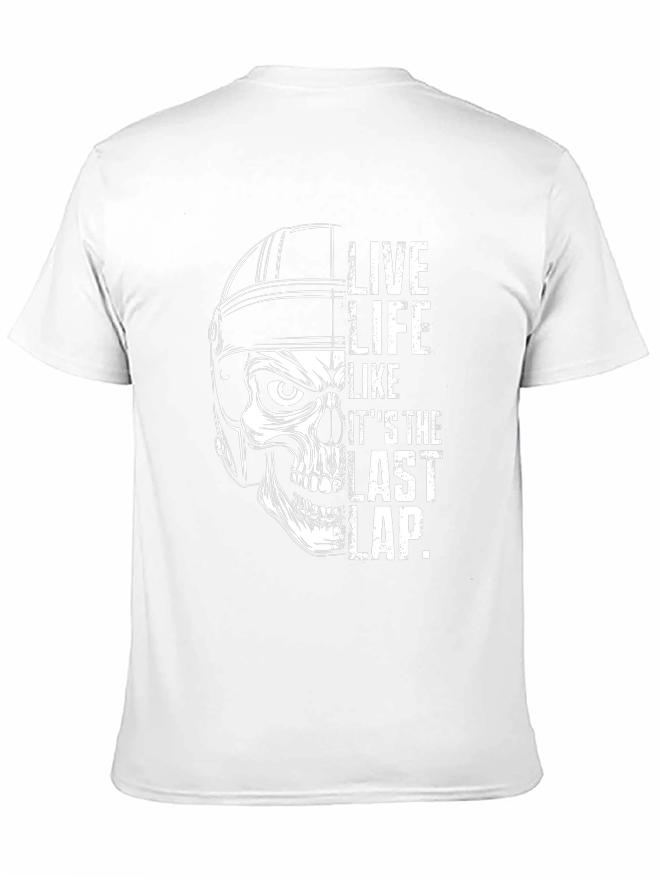 Live Life Last Lap Skull Graphic Tee - Black