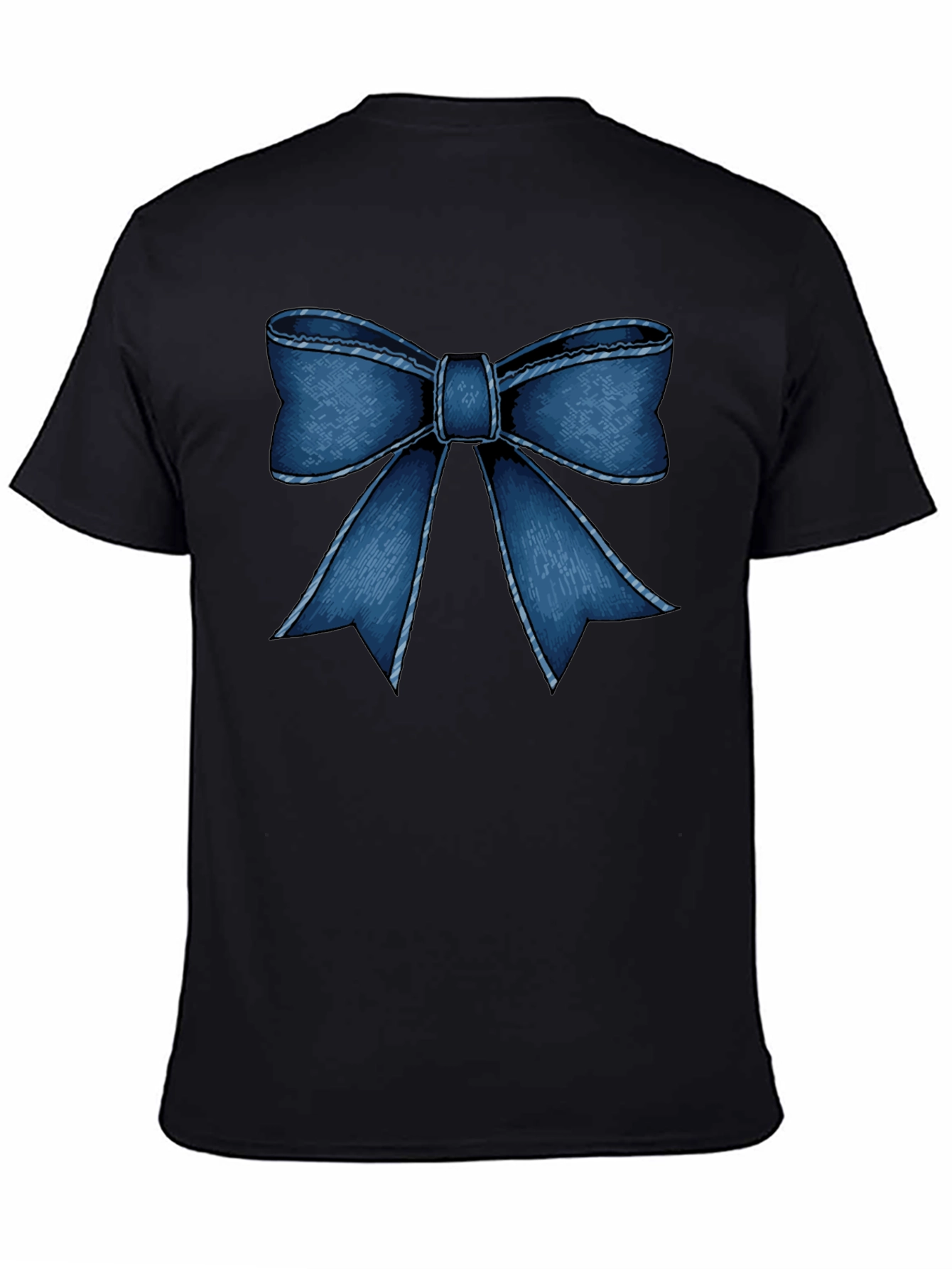 Bow Graphic Black Tee - Mens Casual Shirt