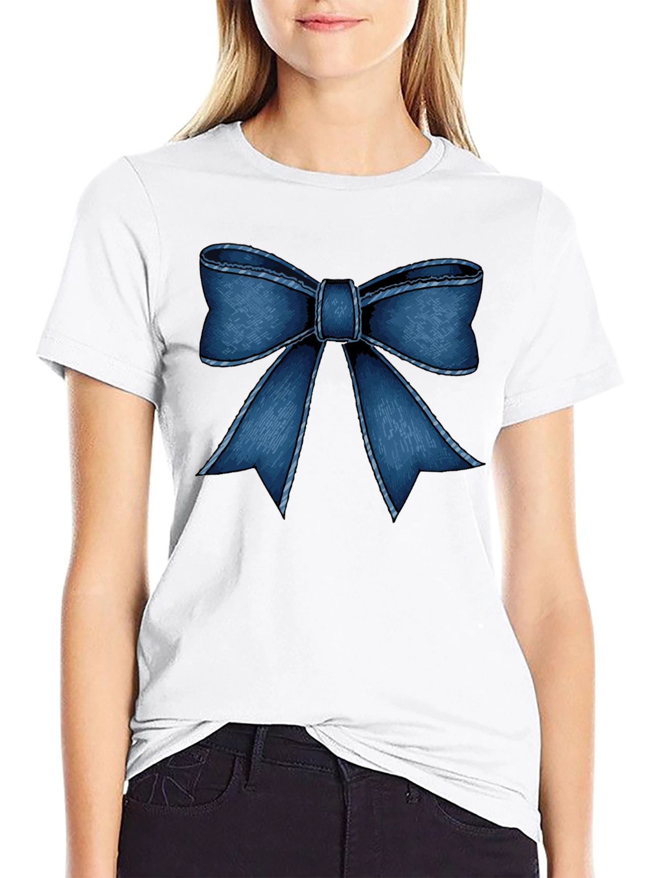 Bow Graphic Black Tee - Mens Casual Shirt