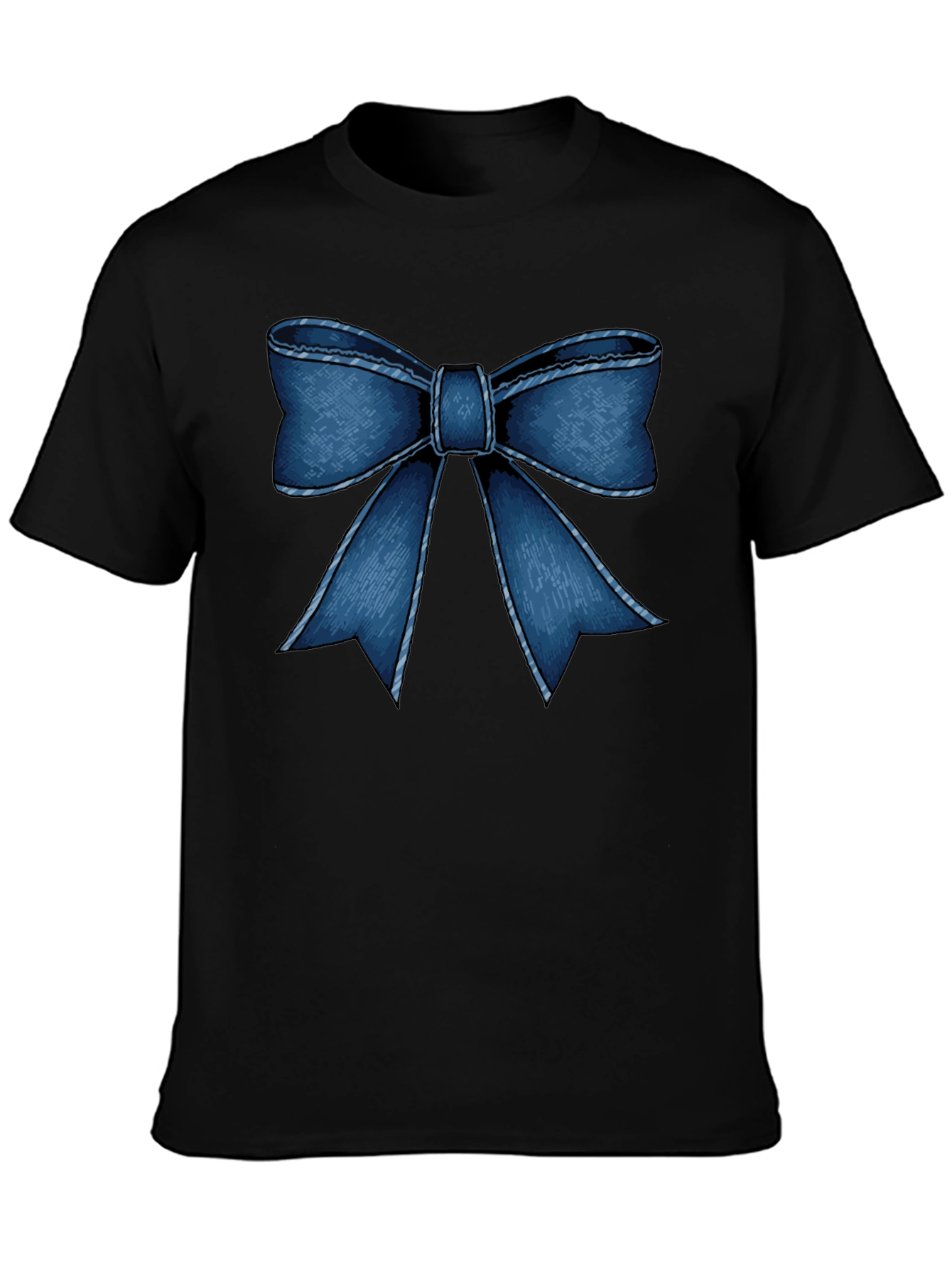 Bow Graphic Black Tee - Mens Casual Shirt