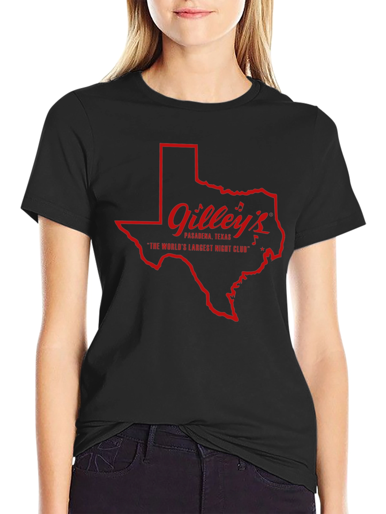 Gilleys Texas T-Shirt - Black Crew Neck Tee