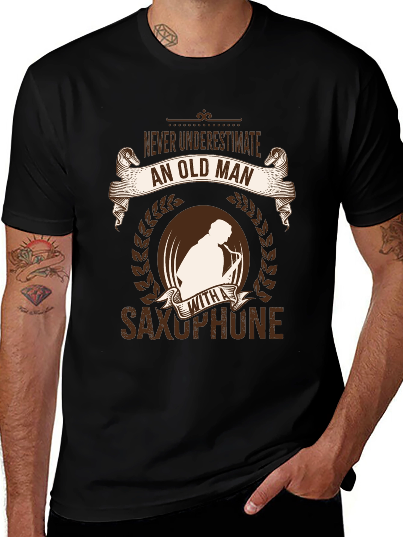 Funny Old Man Saxophone Player T-Shirt