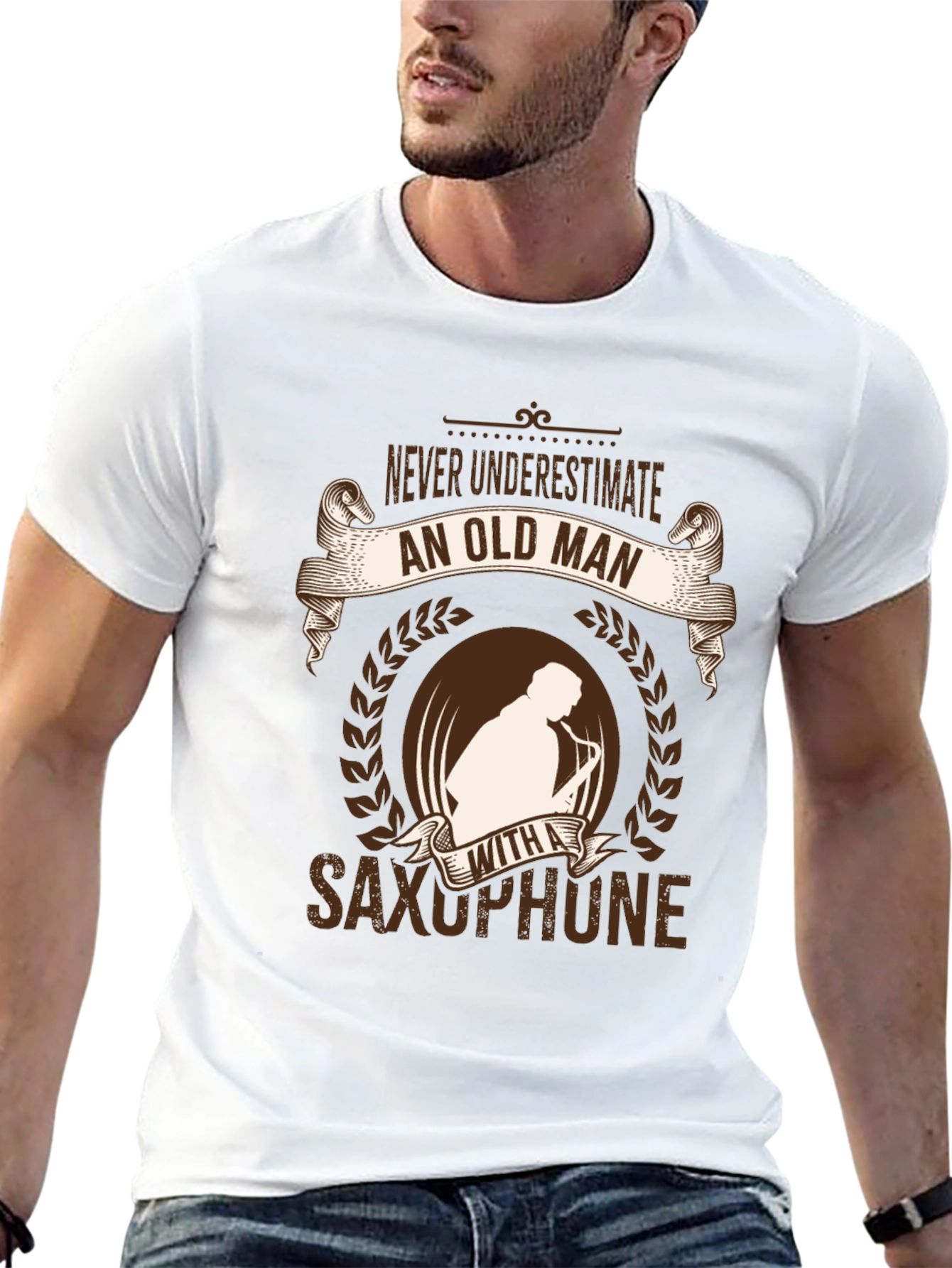 Funny Old Man Saxophone Player T-Shirt