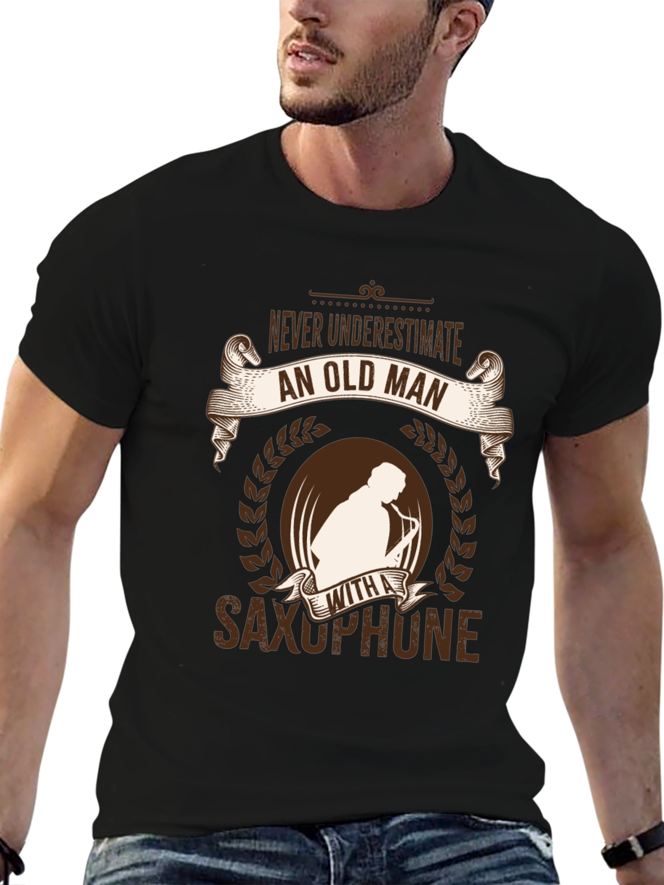 Funny Old Man Saxophone Player T-Shirt