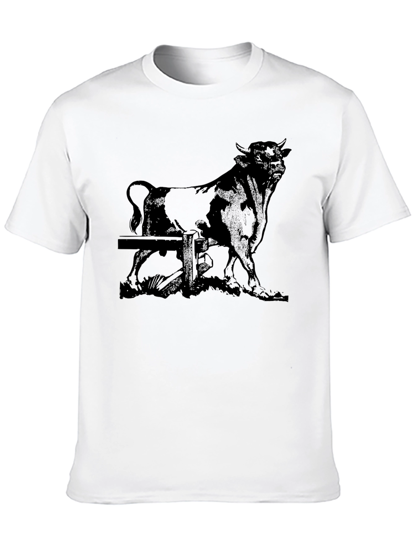 Bull Graphic Print Black T-Shirt