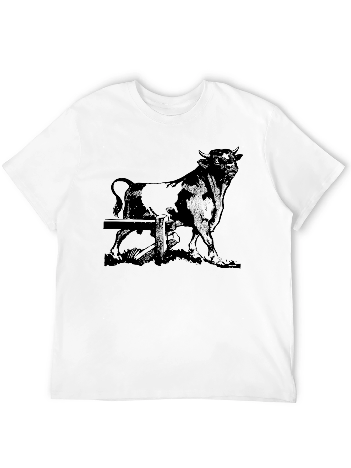 Bull Graphic Print Black T-Shirt