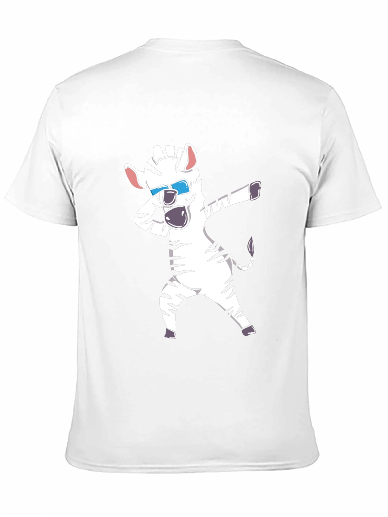 Dabbing Zebra Graphic Tee - Black Cotton T-Shirt