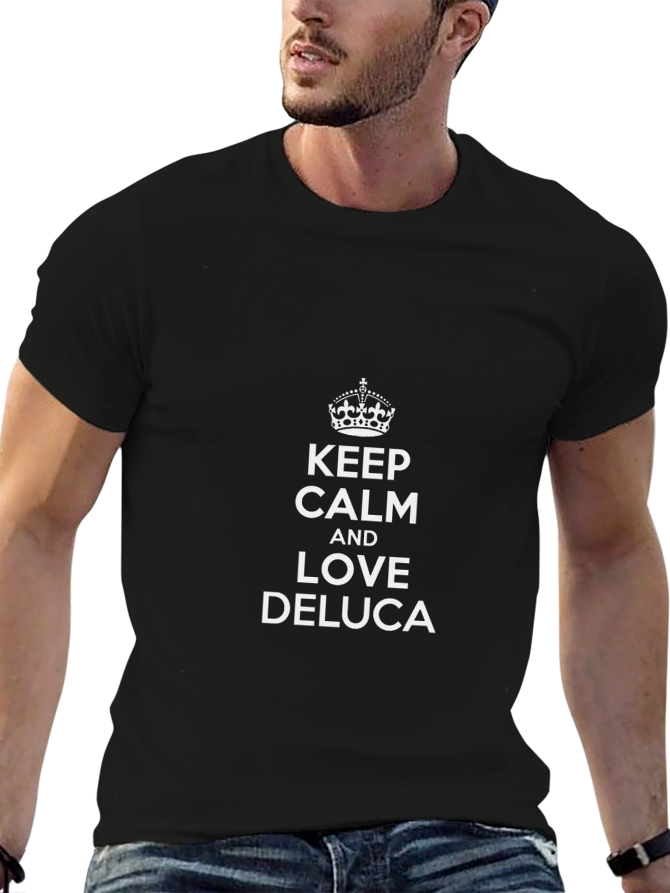 Keep Calm and Love Deluca Black T-Shirt