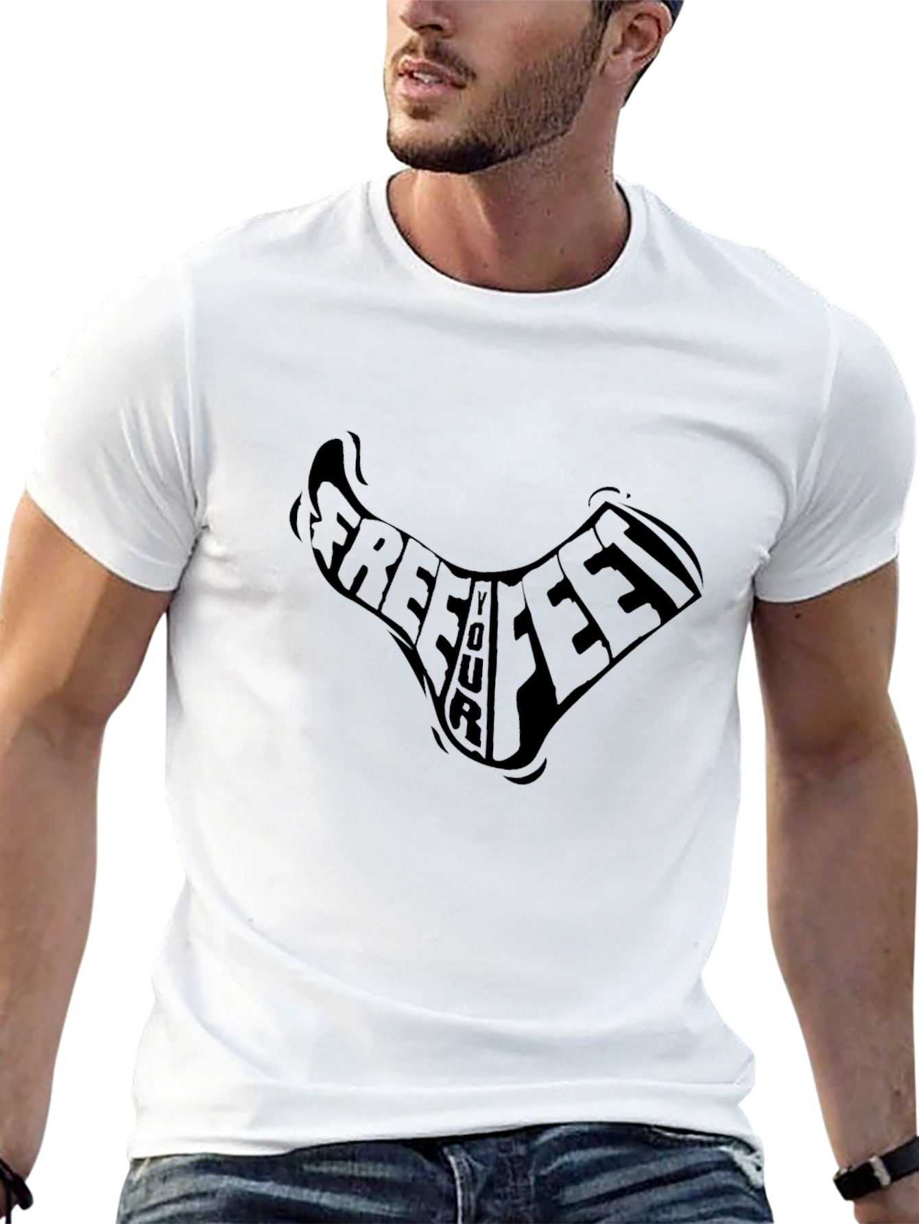 Free Four Feet Black T-Shirt