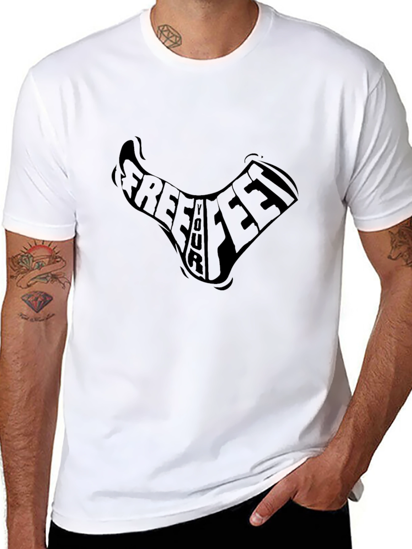Free Four Feet Black T-Shirt