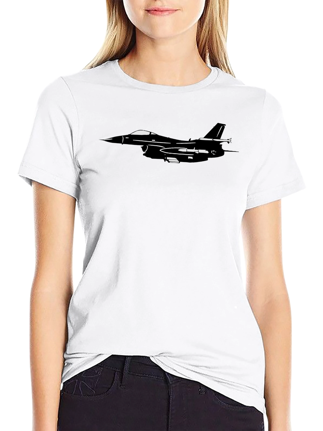 Jet Fighter Graphic T-Shirt - Sleek Black Tee