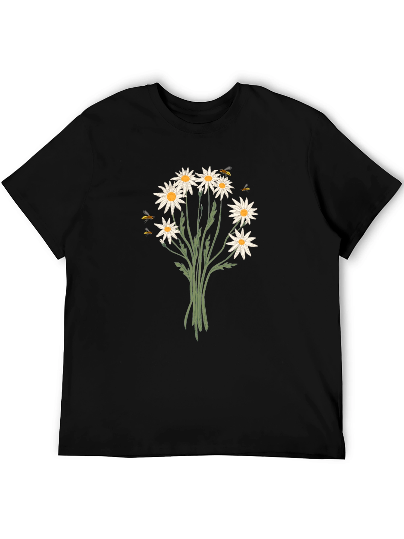 Daisy & Bee Graphic Black T-Shirt