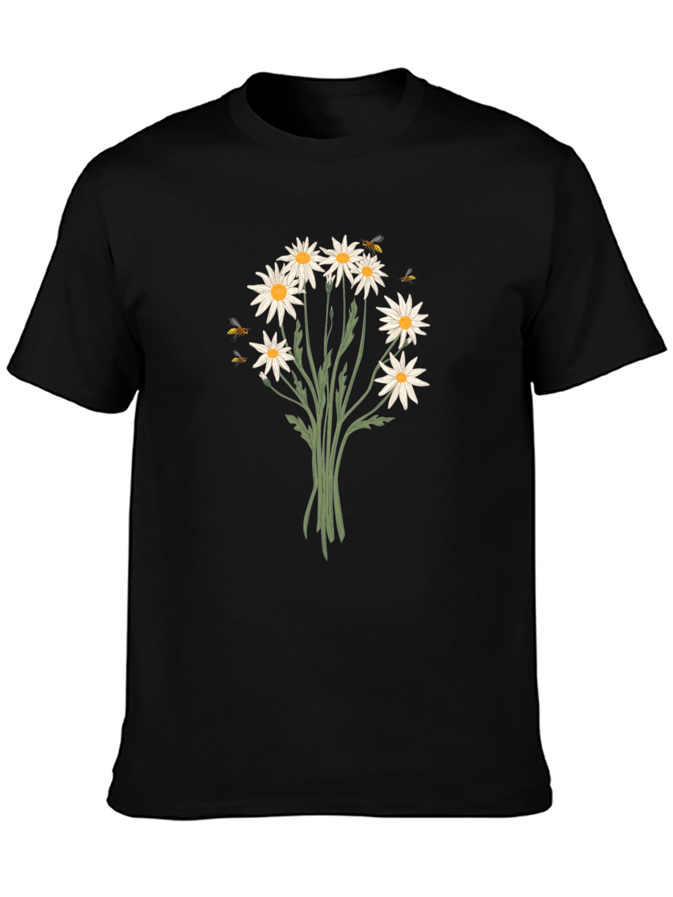 Daisy & Bee Graphic Black T-Shirt