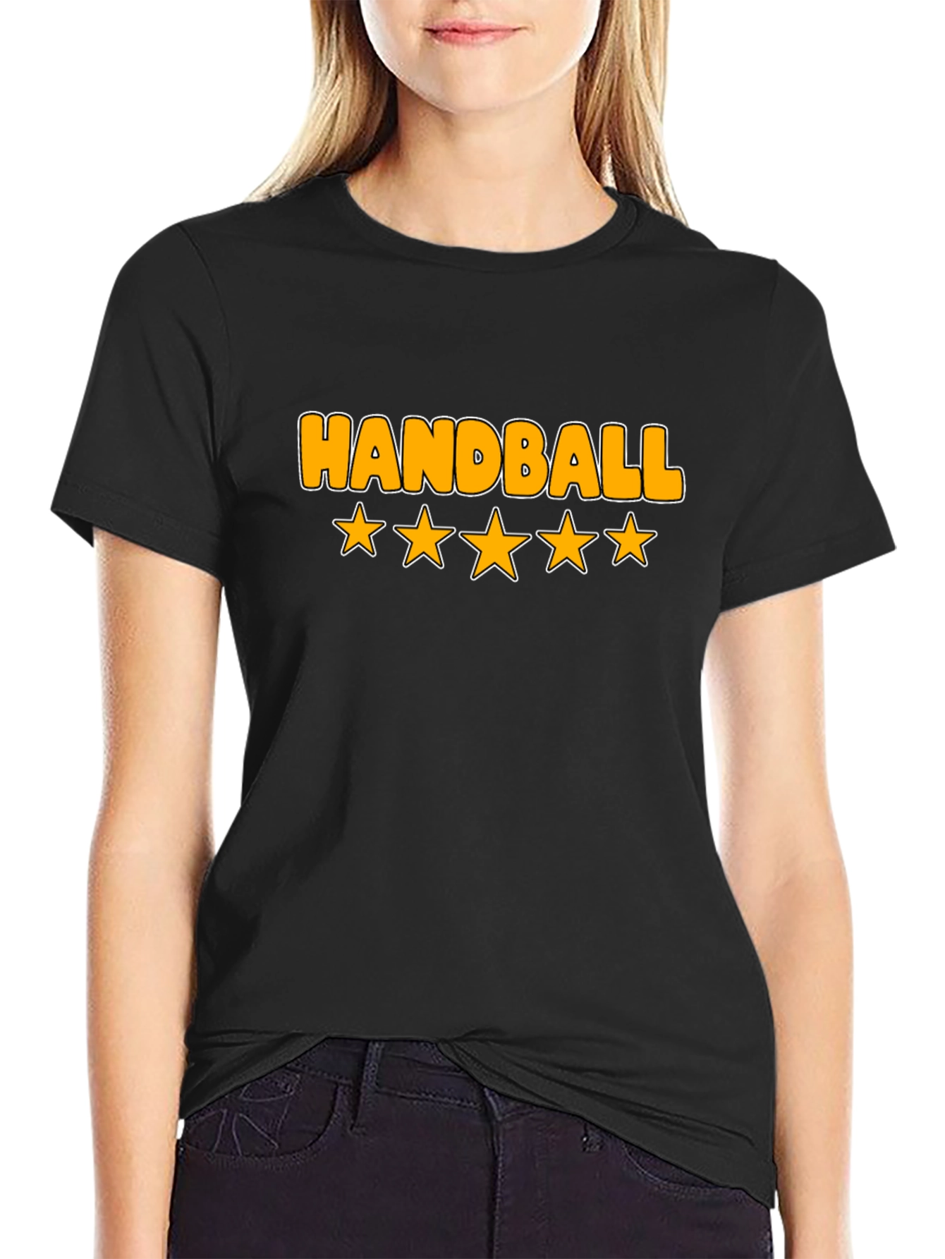 Handball Five Star Rated Black T-Shirt