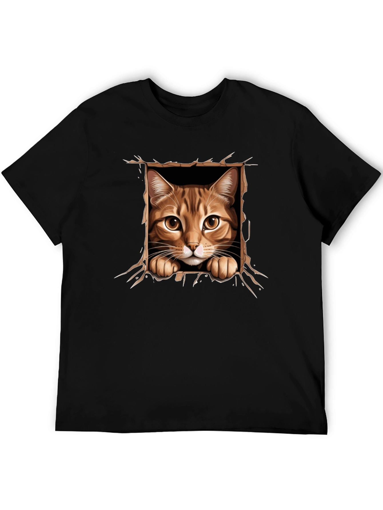 Cat Peekaboo T-Shirt: 3D Graphic Print