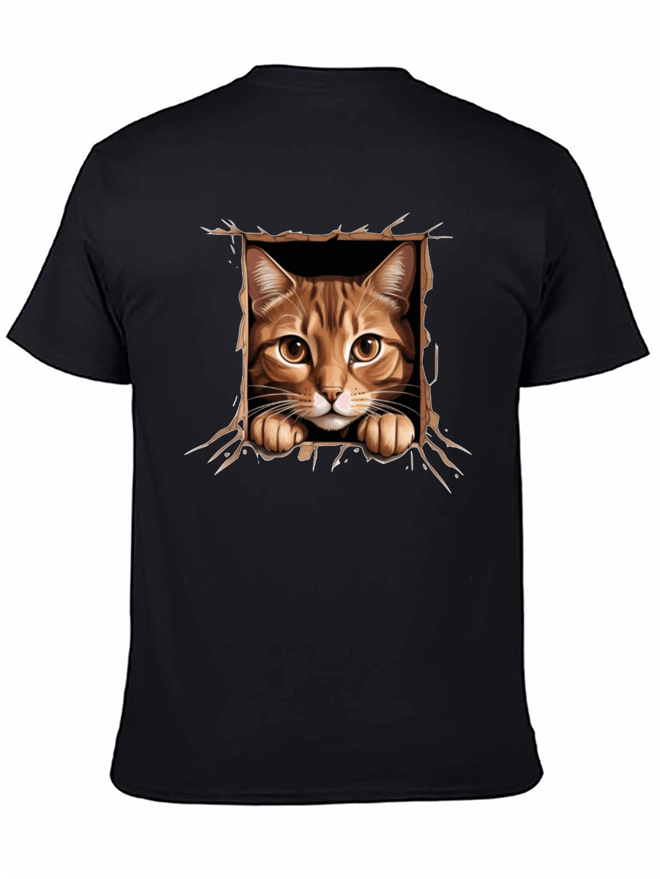 Cat Peekaboo T-Shirt: 3D Graphic Print