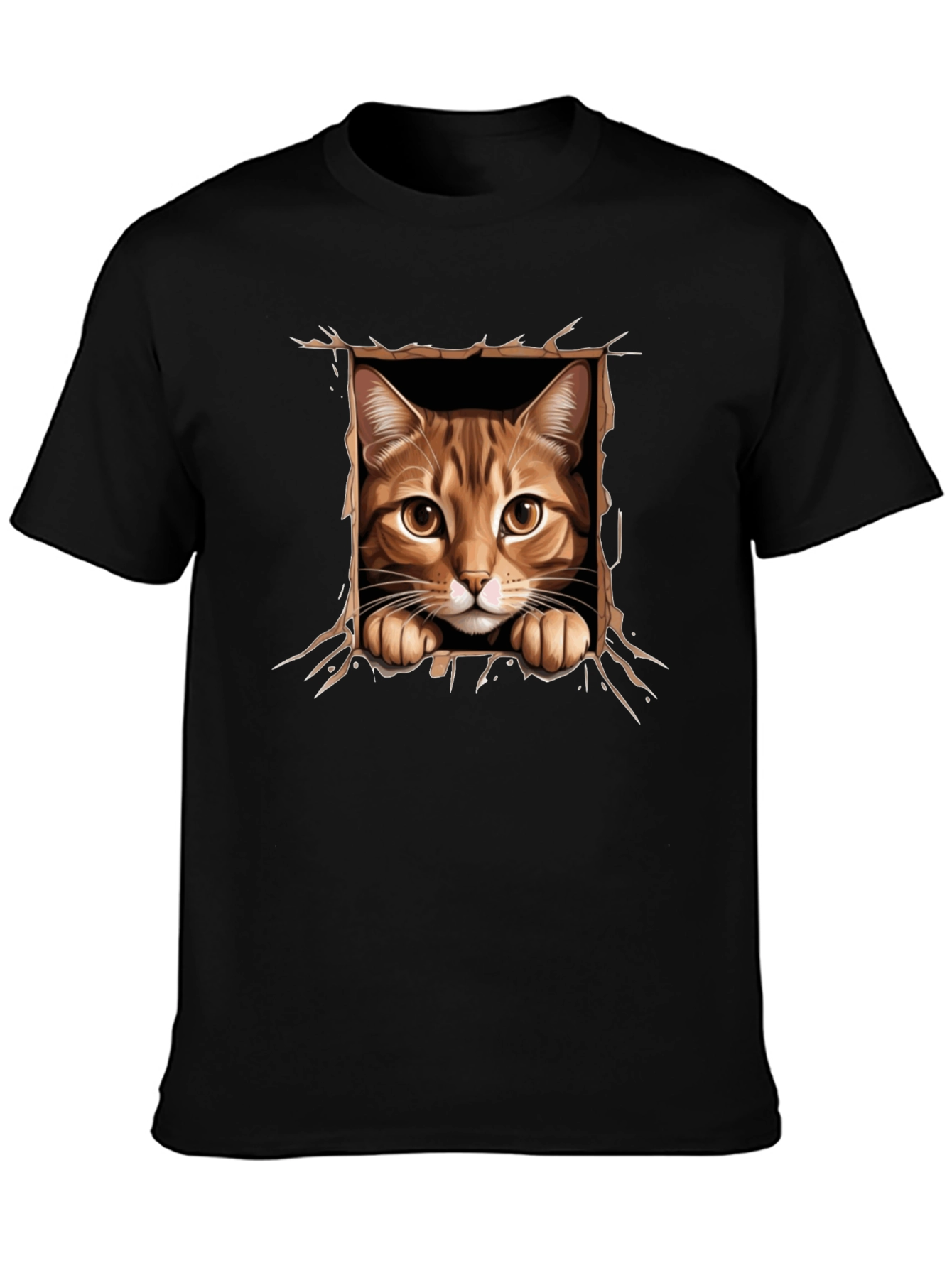Cat Peekaboo T-Shirt: 3D Graphic Print